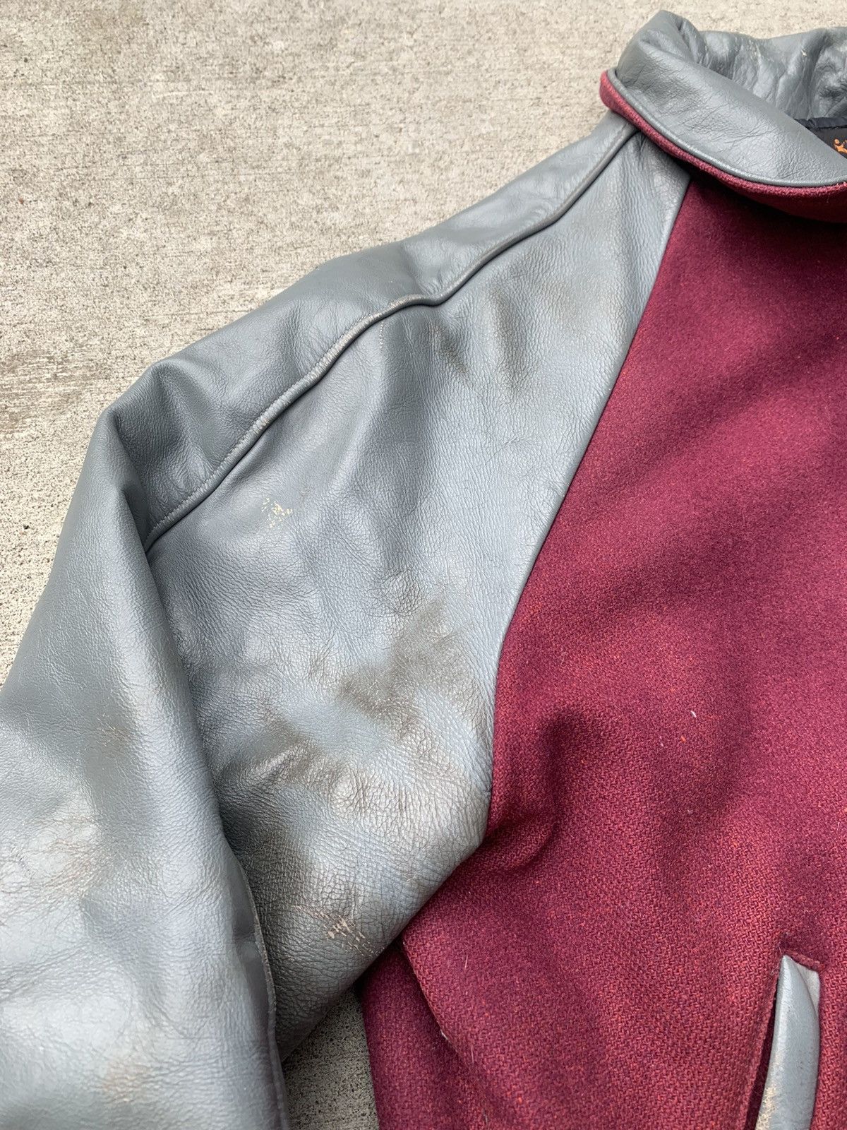 Vintage Vintage 1980’s Blank Wool & Leather Letterman Varsity Jacket Size US XL / EU 56 / 4 - 3 Thumbnail