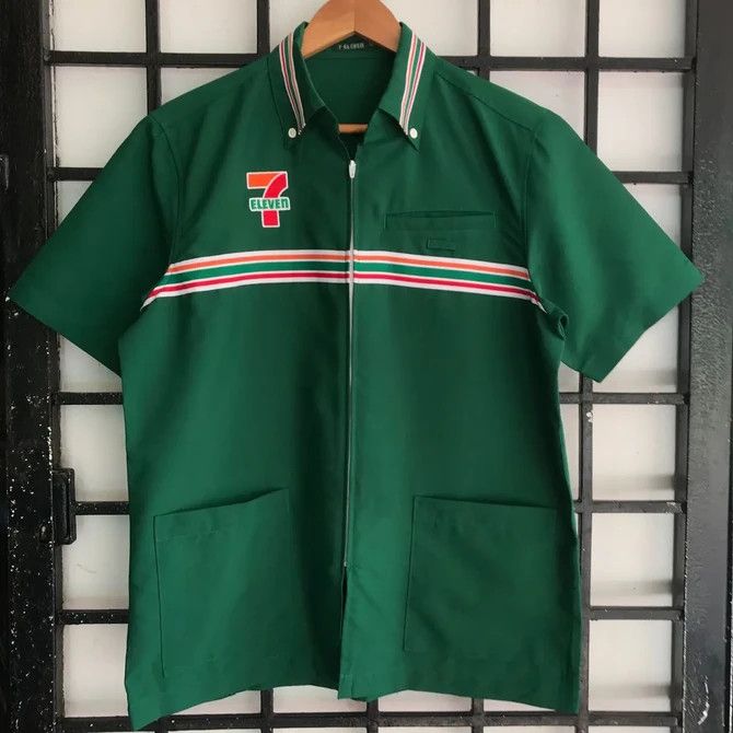 Japanese Brand 💣 OFFER 90's 7 ELEVEN Embroidery Logo Zipper Jacket Size US M / EU 48-50 / 2 - 3 Thumbnail