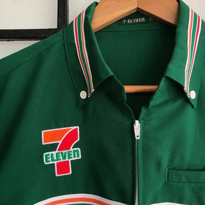 Japanese Brand 💣 OFFER 90's 7 ELEVEN Embroidery Logo Zipper Jacket Size US M / EU 48-50 / 2 - 4 Thumbnail