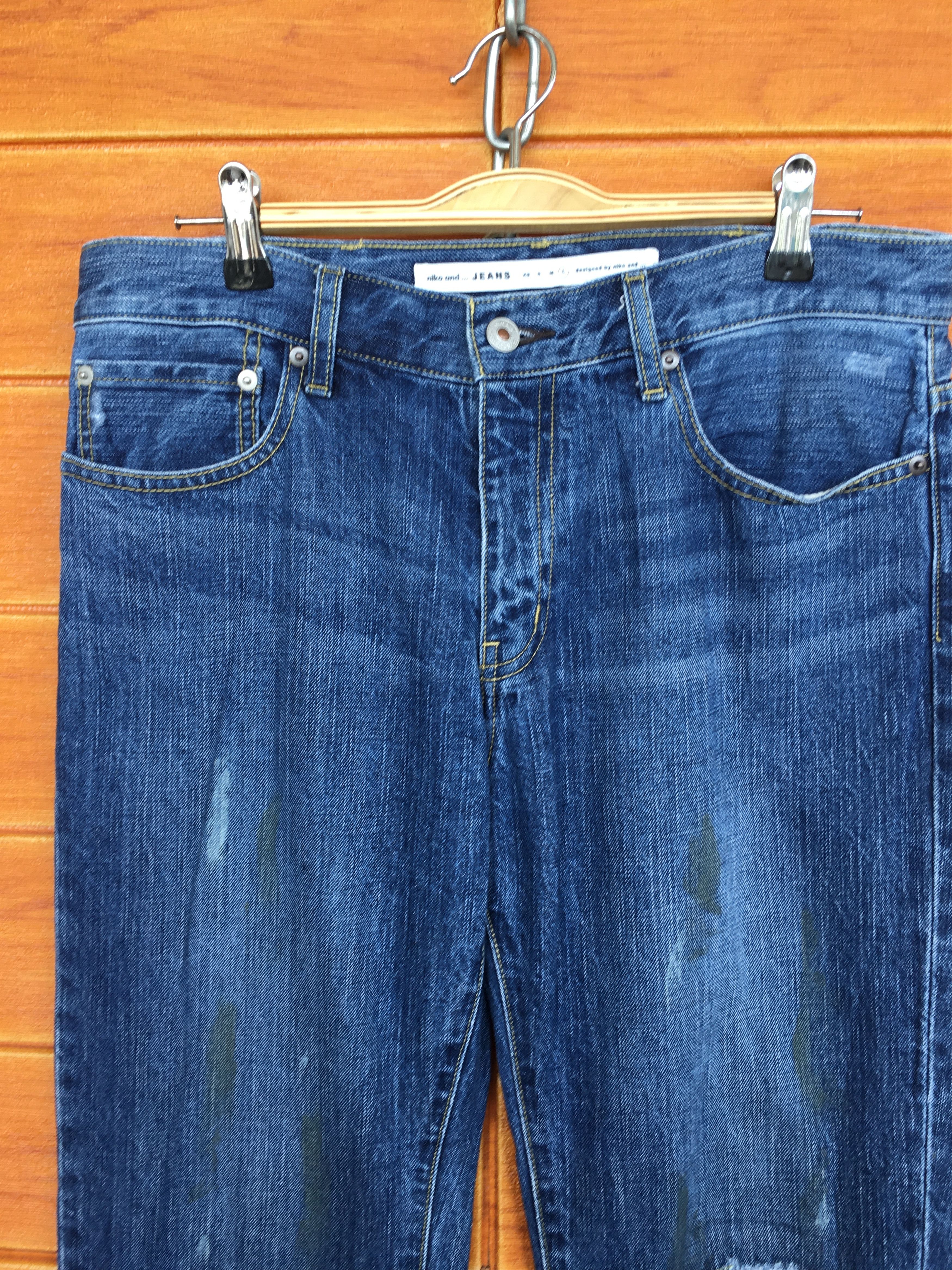 Comme des Garcons × Undercover Niko And.. Painted Distressed Denim Jeans Size US 33 - 2 Thumbnail