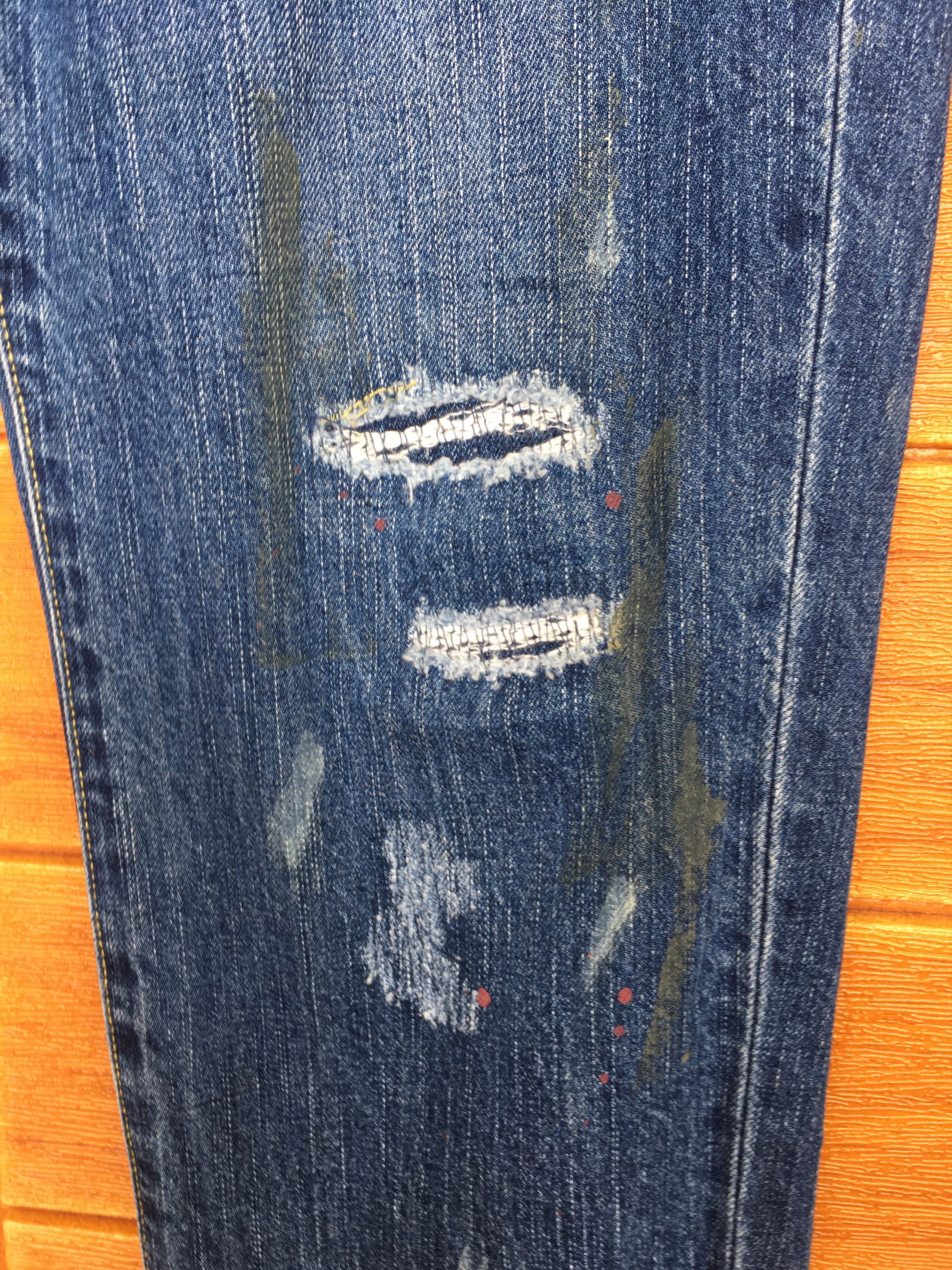 Comme des Garcons × Undercover Niko And.. Painted Distressed Denim Jeans Size US 33 - 10 Thumbnail