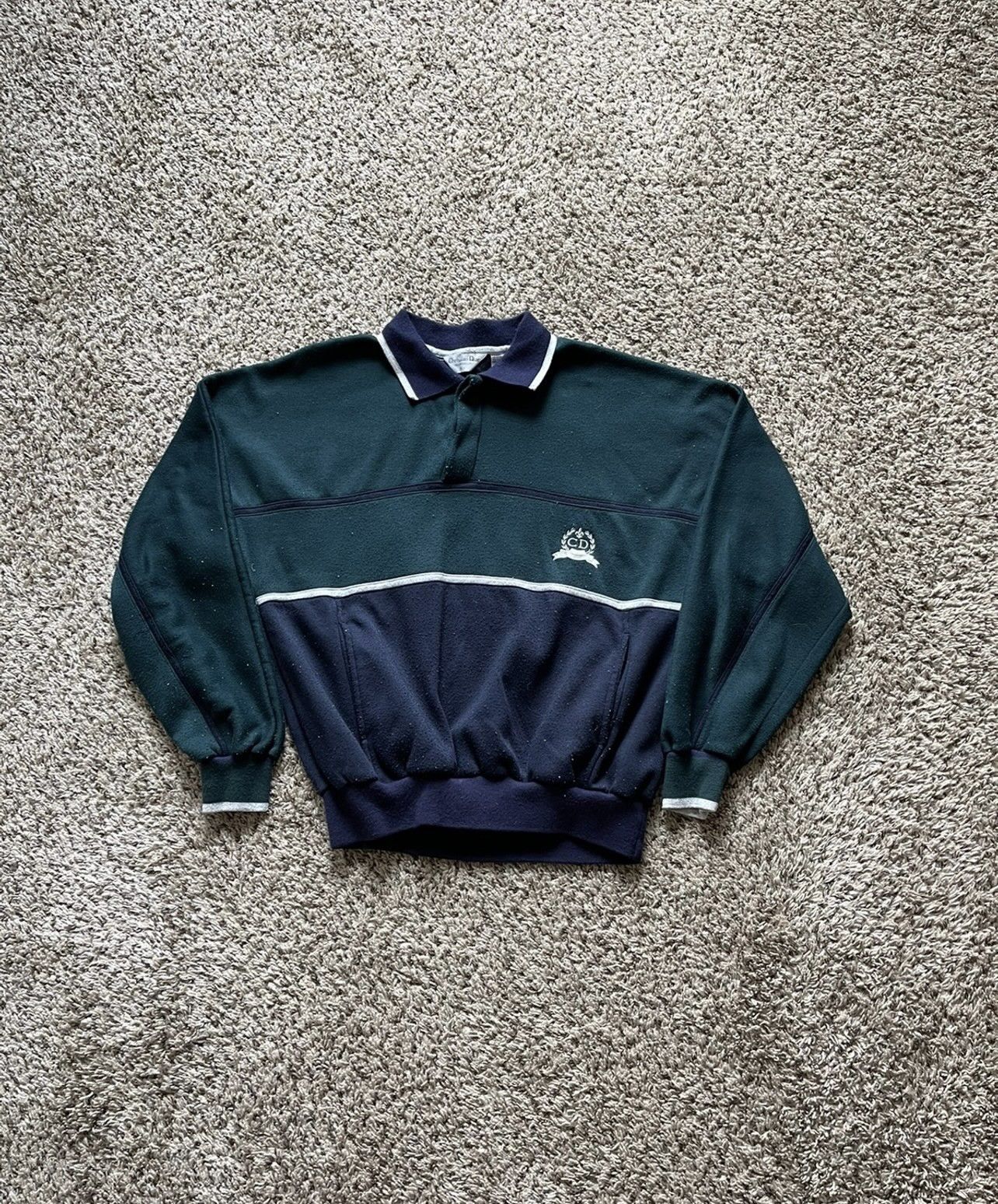 Christian Dior Monsieur × Vintage Vintage Christian Dior Monsieur Sweatshirt blue Green Large Size US L / EU 52-54 / 3 - 1 Thumbnail