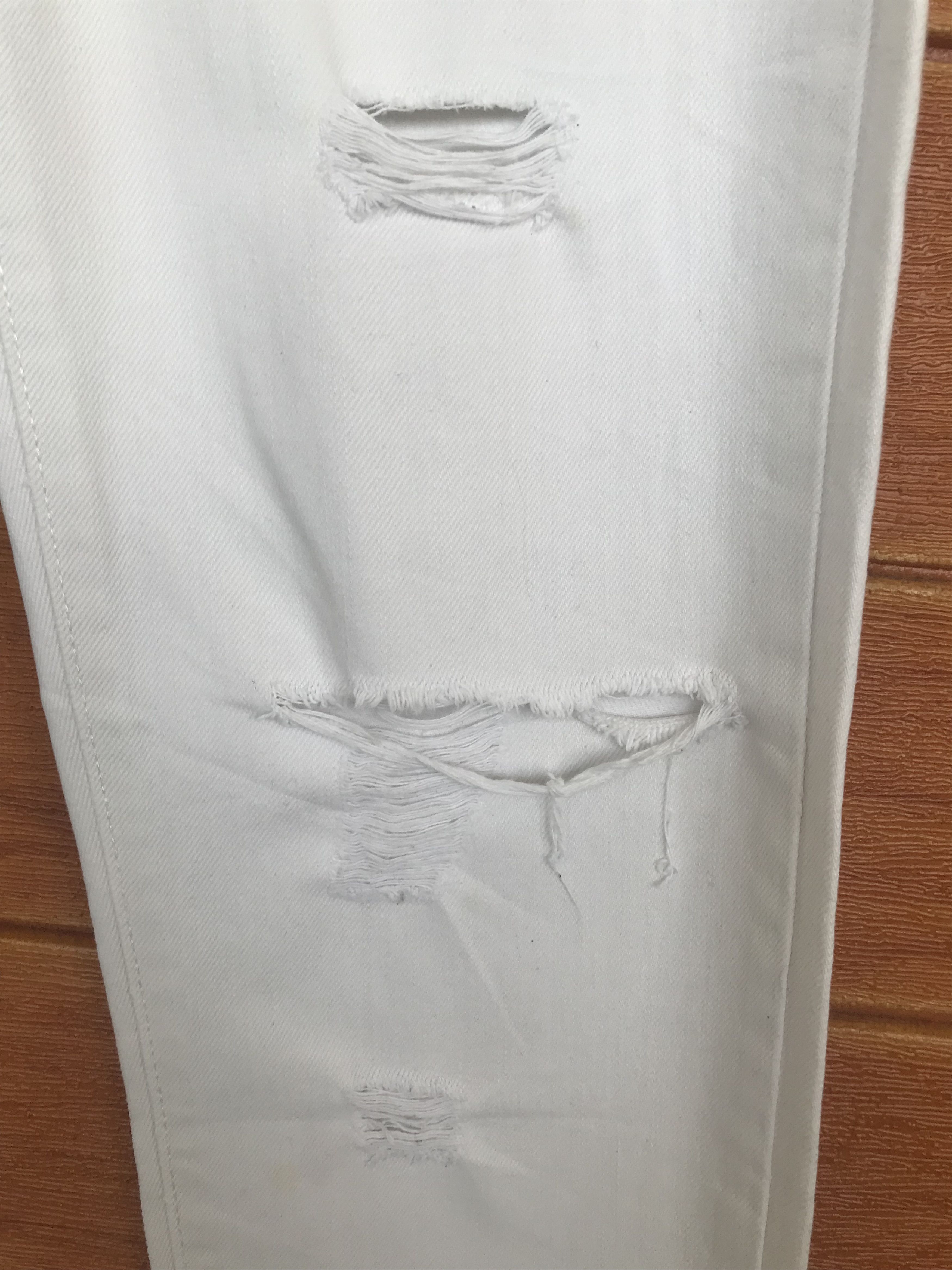 If Six Was Nine Colza White Distressed Denim Jeans Size US 29 - 3 Thumbnail