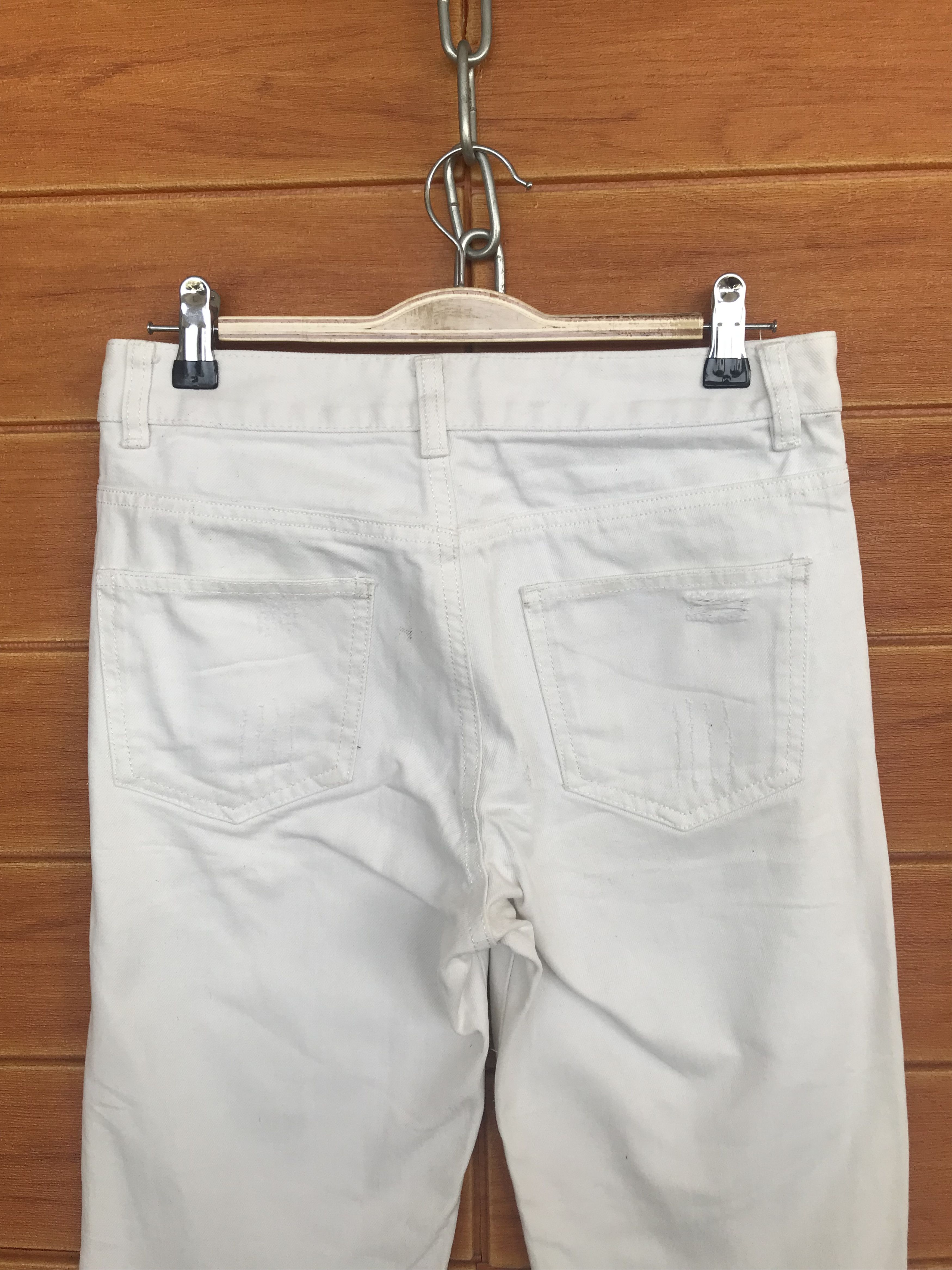 If Six Was Nine Colza White Distressed Denim Jeans Size US 29 - 11 Thumbnail