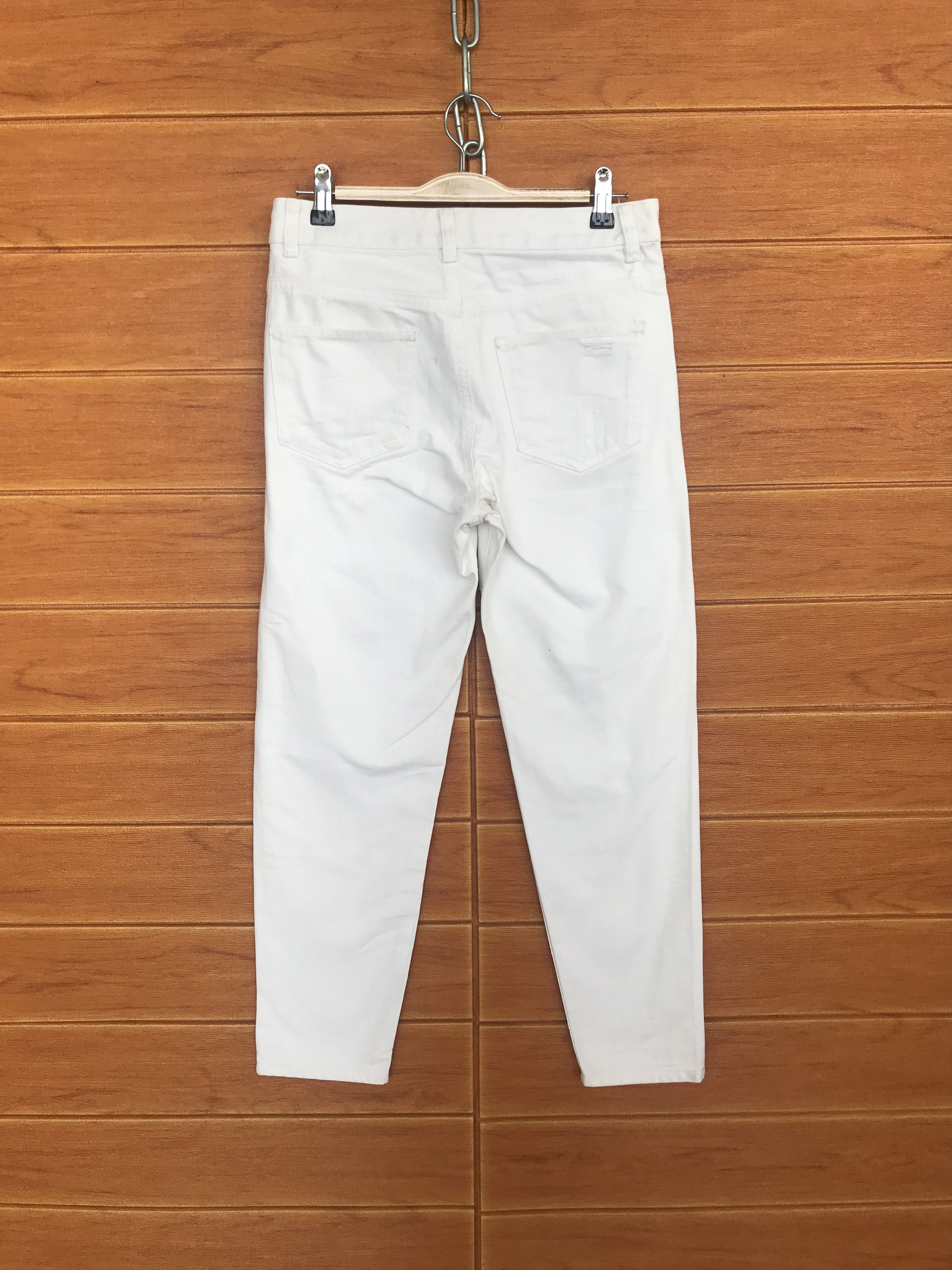If Six Was Nine Colza White Distressed Denim Jeans Size US 29 - 10 Thumbnail