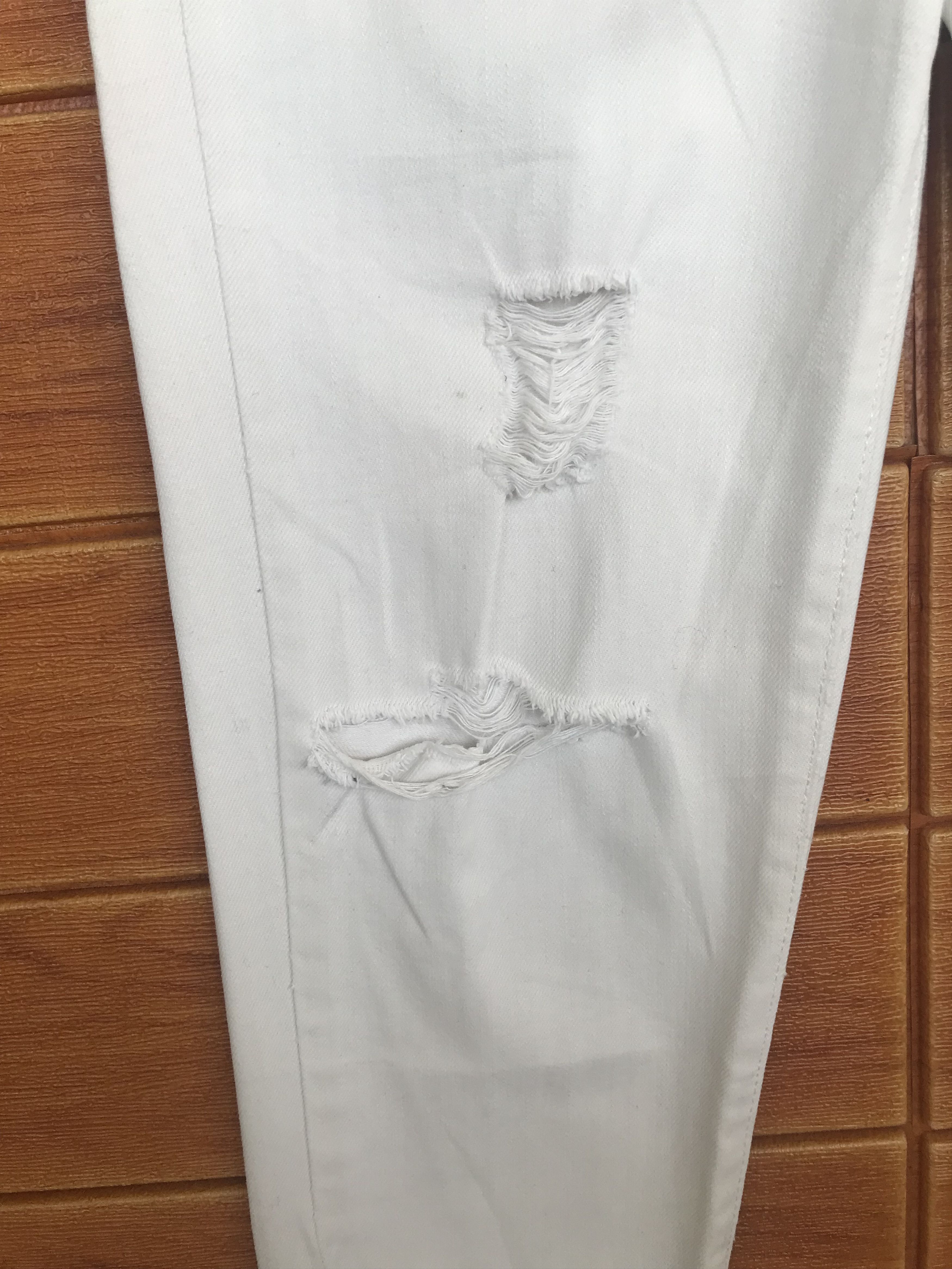 If Six Was Nine Colza White Distressed Denim Jeans Size US 29 - 6 Thumbnail