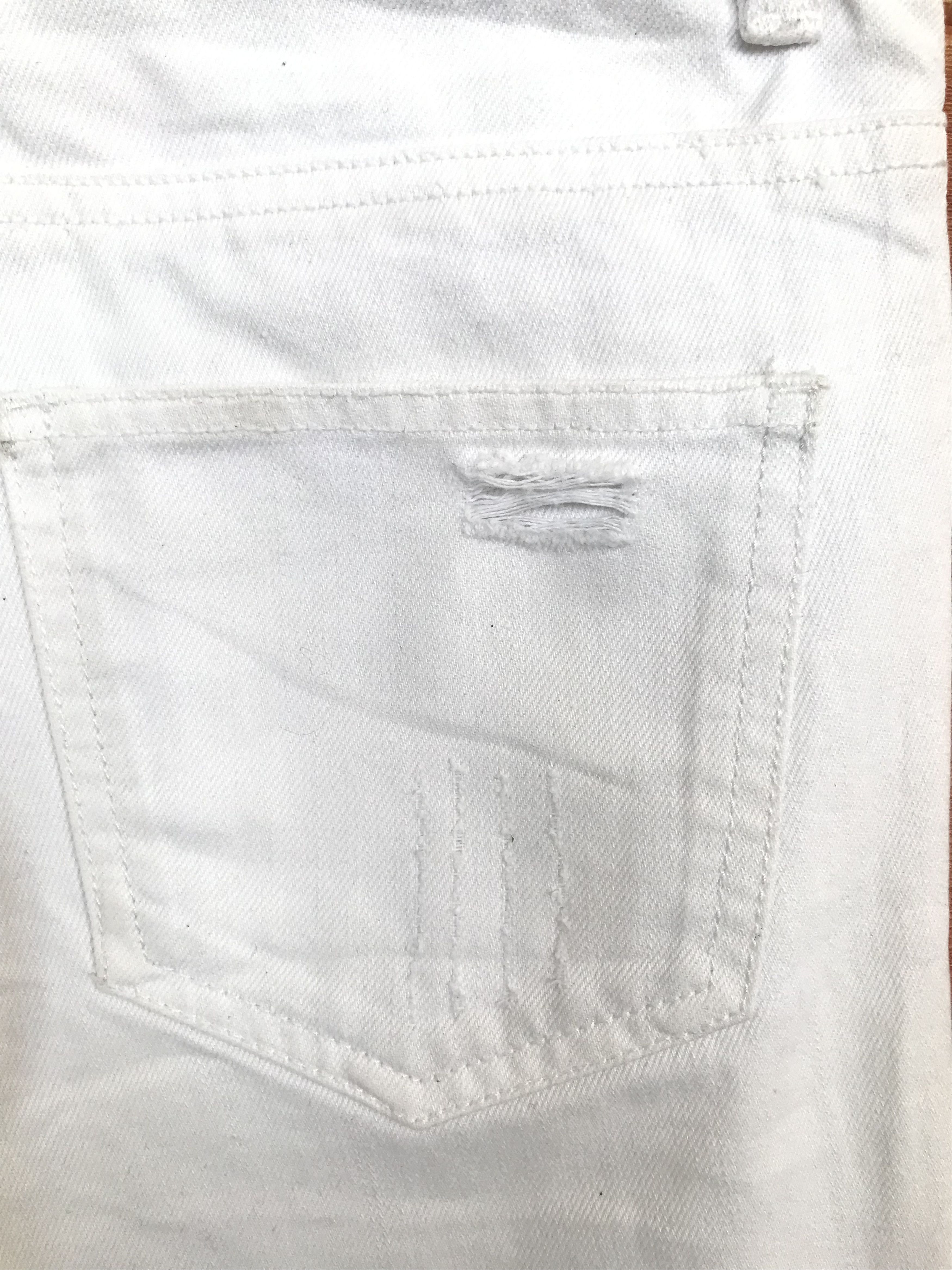 If Six Was Nine Colza White Distressed Denim Jeans Size US 29 - 12 Thumbnail