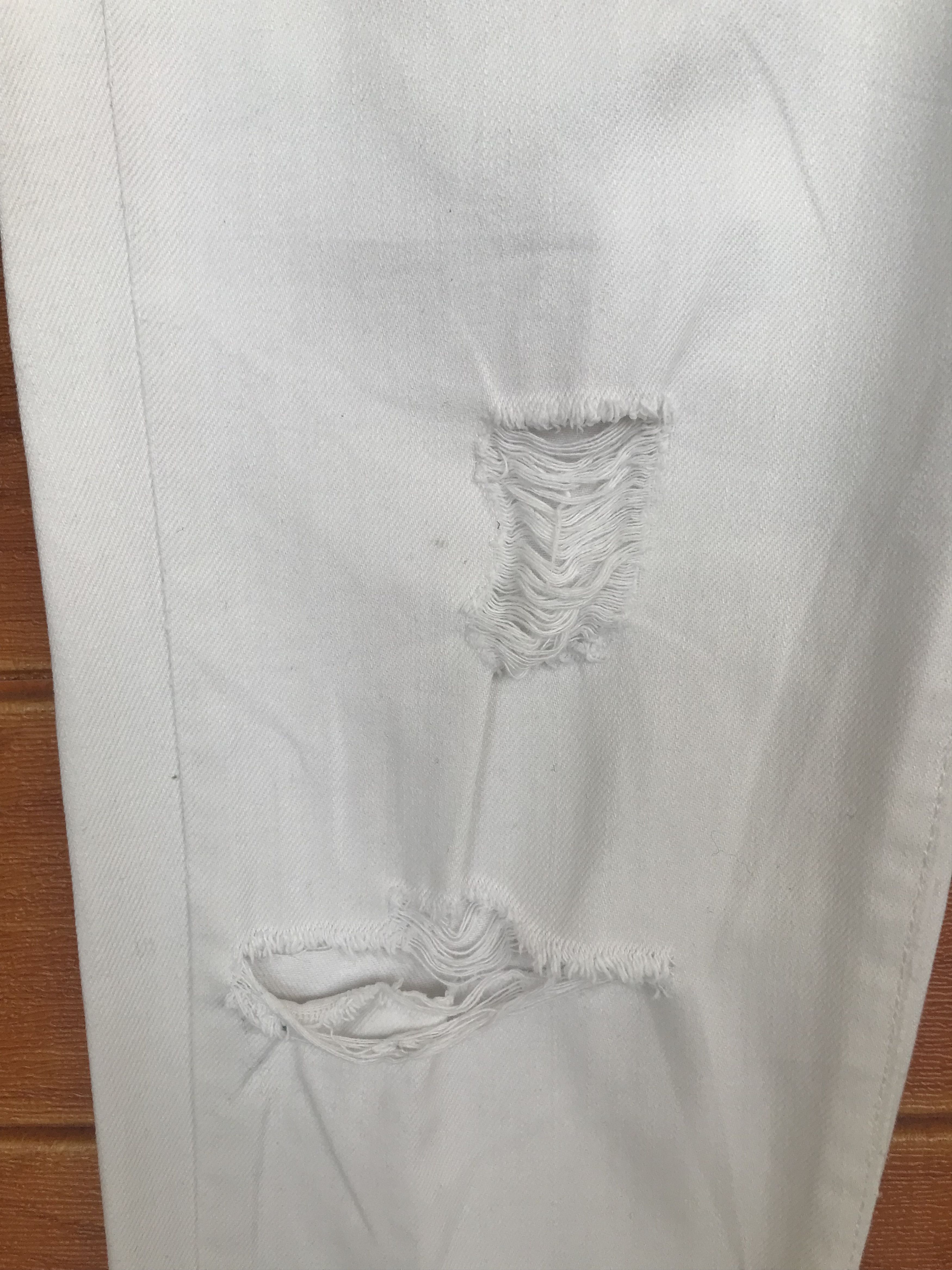 If Six Was Nine Colza White Distressed Denim Jeans Size US 29 - 4 Thumbnail