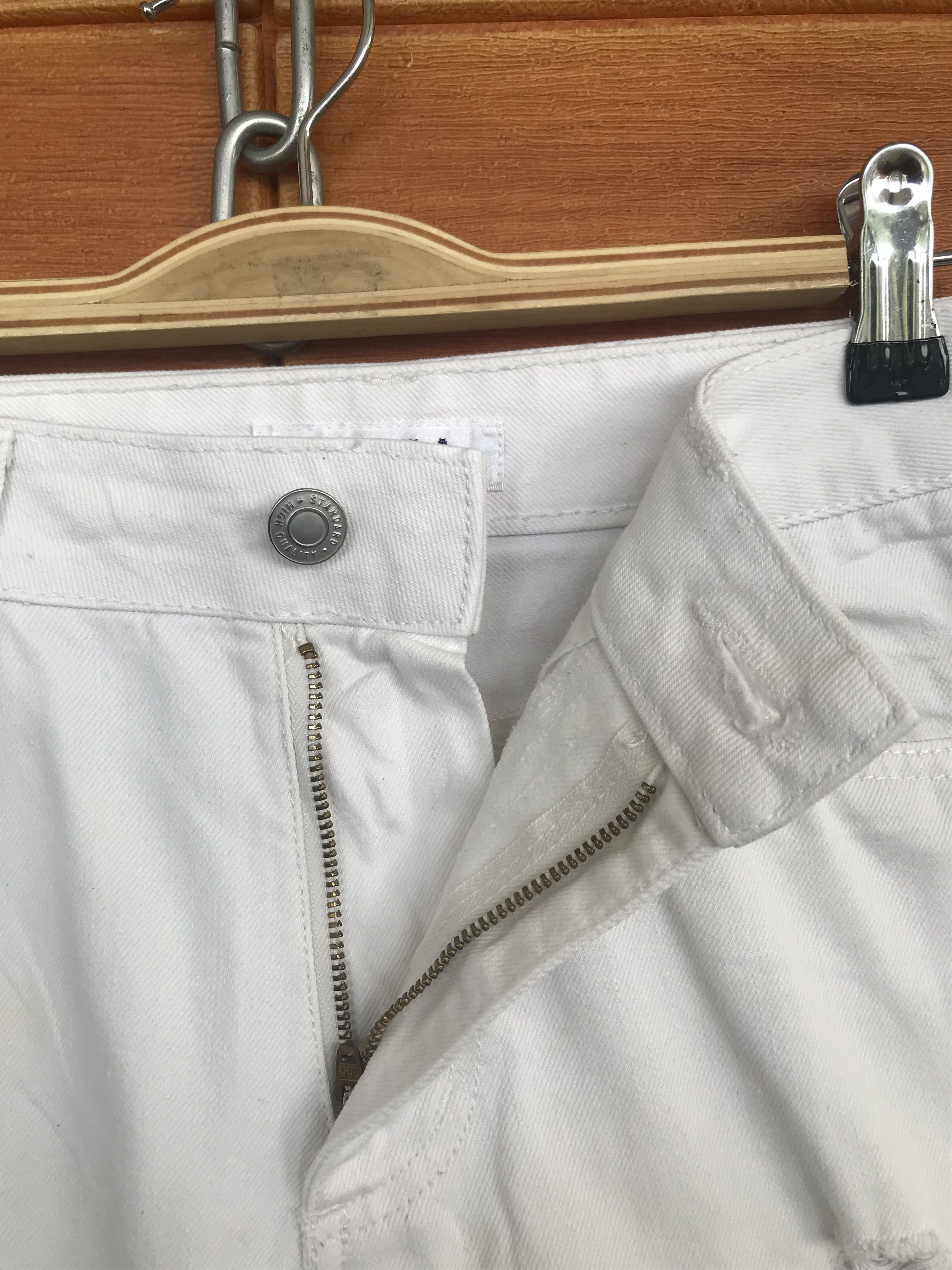 If Six Was Nine Colza White Distressed Denim Jeans Size US 29 - 15 Thumbnail