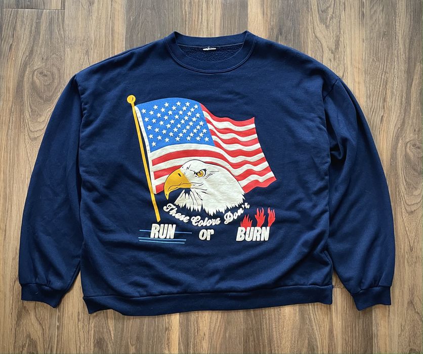 Vintage Vintage 80's Bald Eagle Puff Print Sweatshirt | Grailed