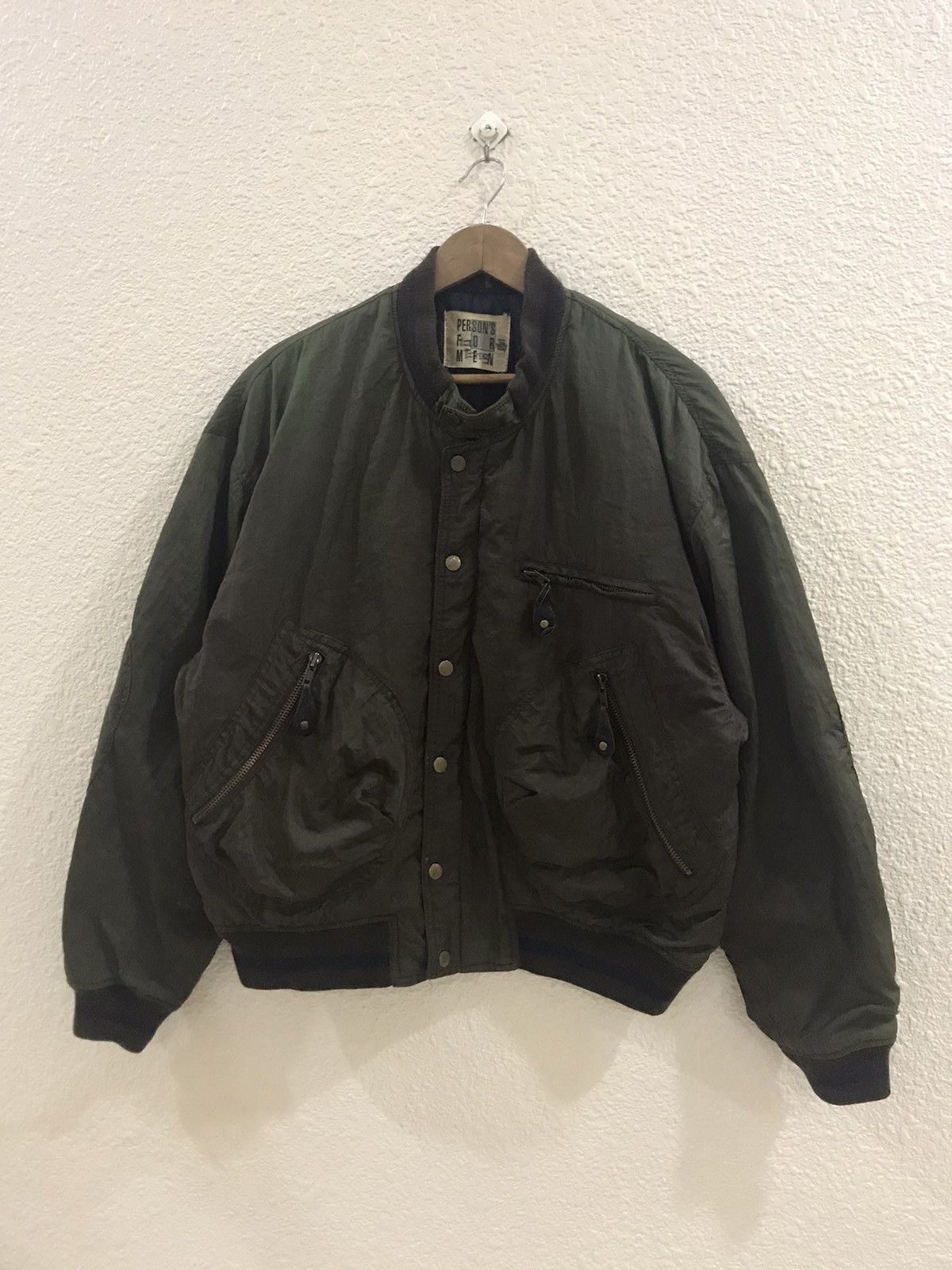 Japanese Brand Person's For Men big logo bomber jacket faded Size US L / EU 52-54 / 3 - 2 Thumbnail