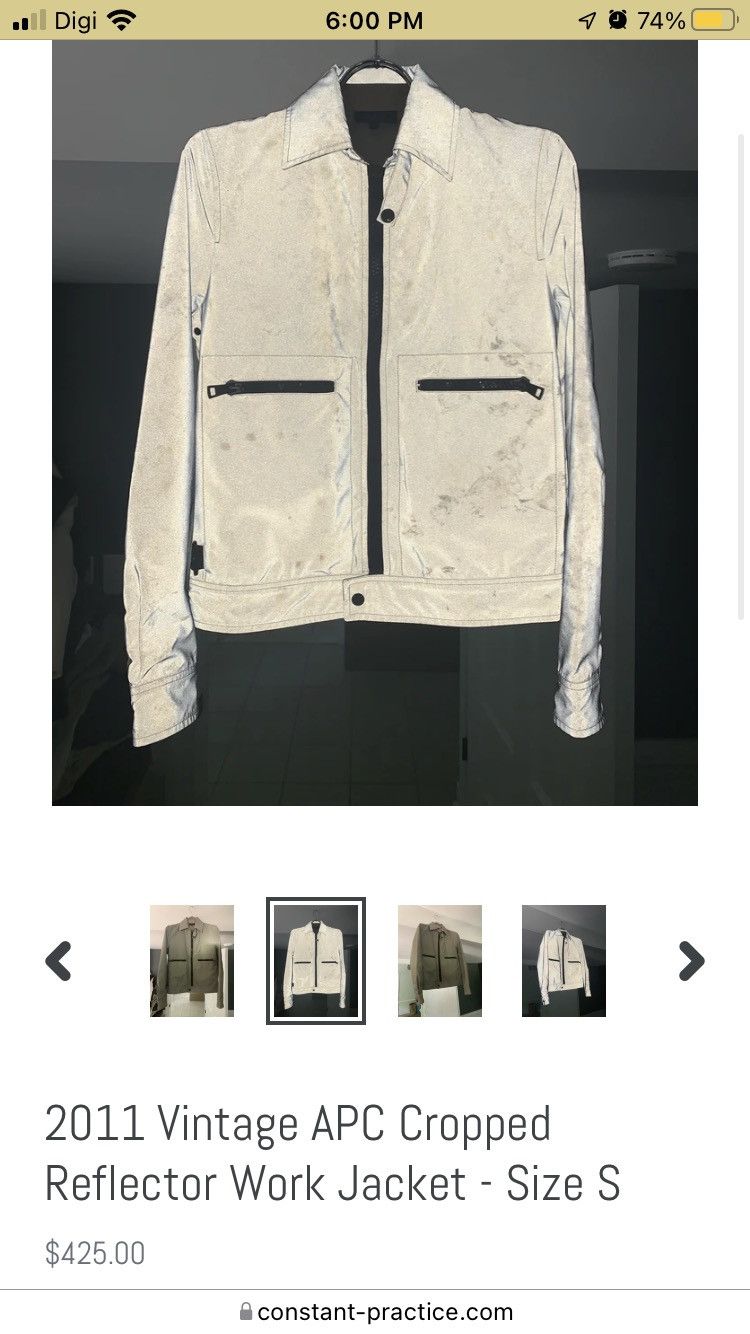A.P.C. × Designer 2011 Vintage A.P.C Cropped Reflector Work Jacket Size M Size US M / EU 48-50 / 2 - 18 Thumbnail
