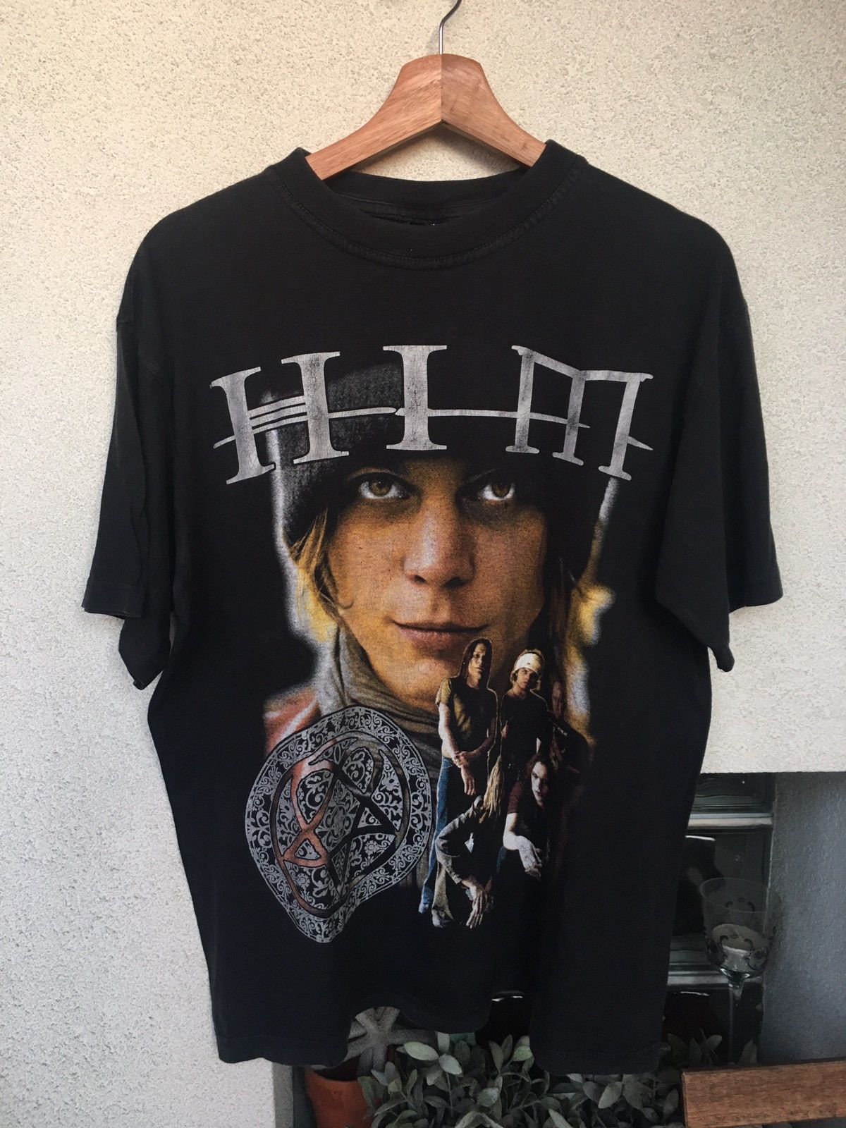 Vintage 2000s Him band rap tee goth metal bam margera goth Grailed