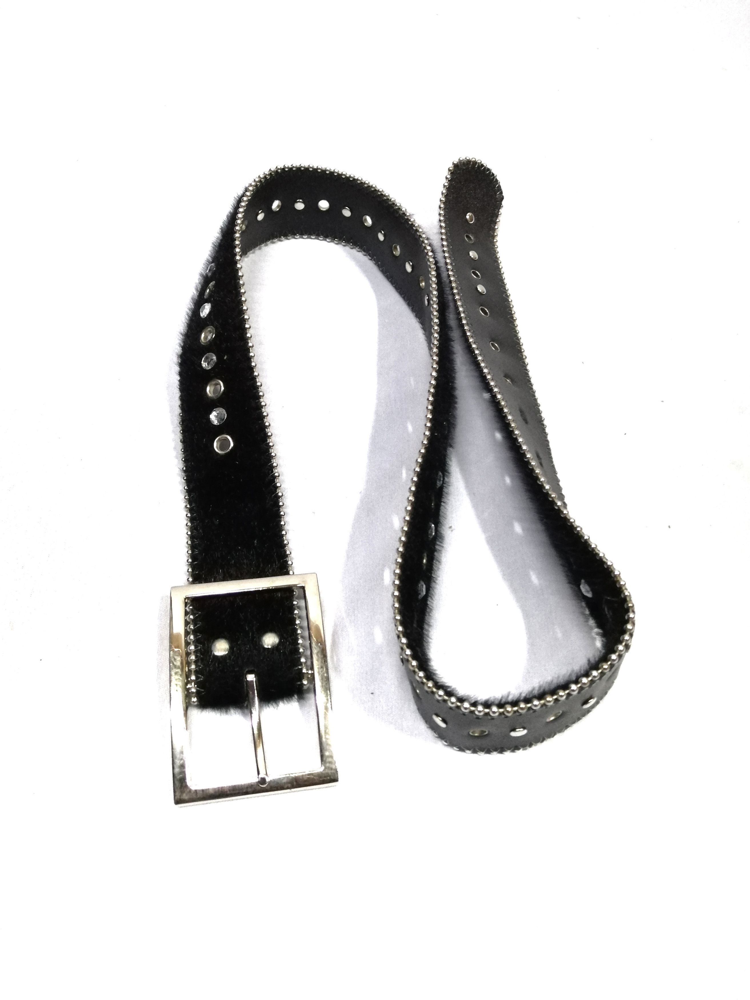 Japanese Brand Big Buckle Long Hair Black Belt Php Leather Size ONE SIZE - 5 Thumbnail