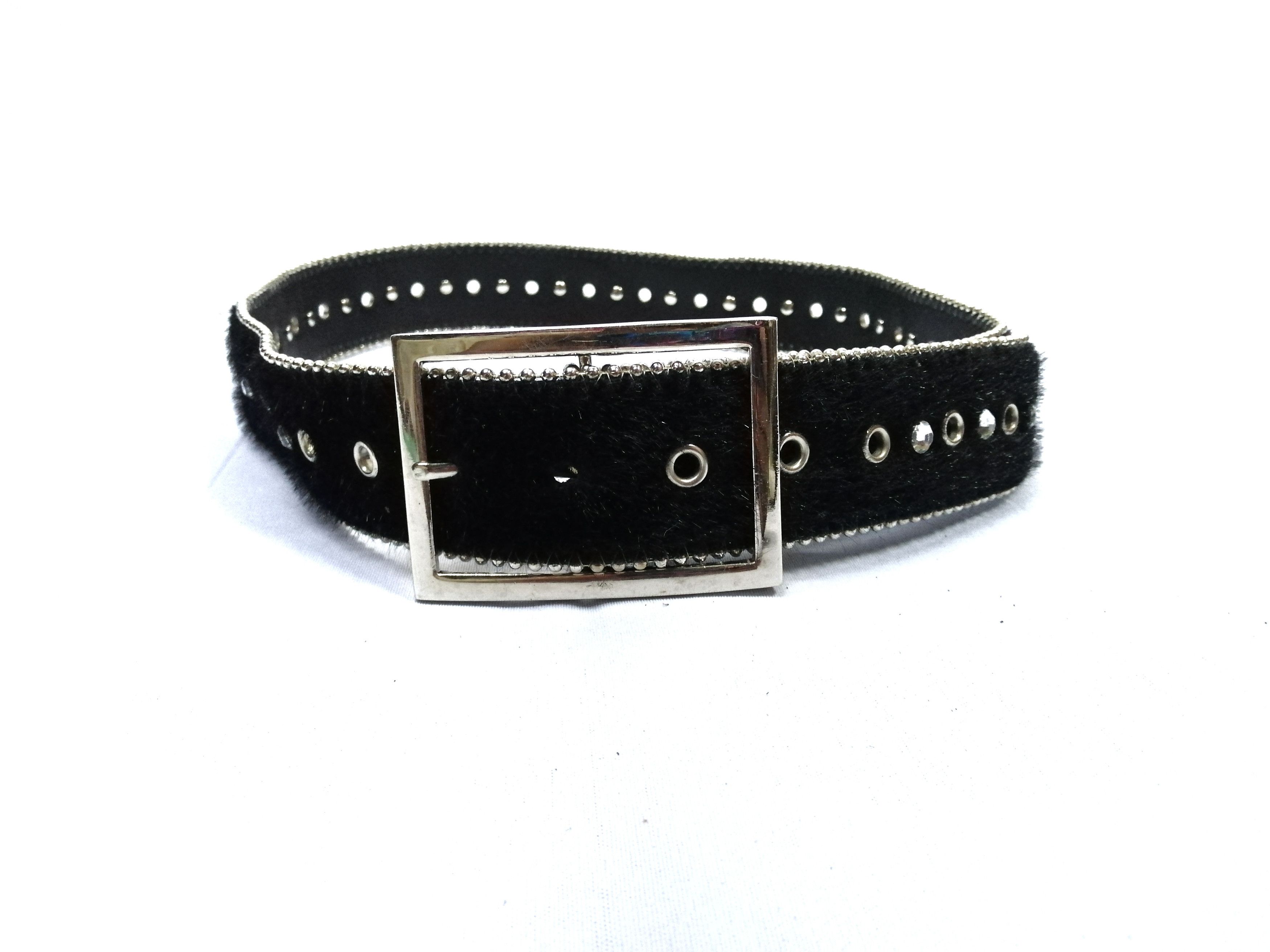 Japanese Brand Big Buckle Long Hair Black Belt Php Leather Size ONE SIZE - 1 Thumbnail
