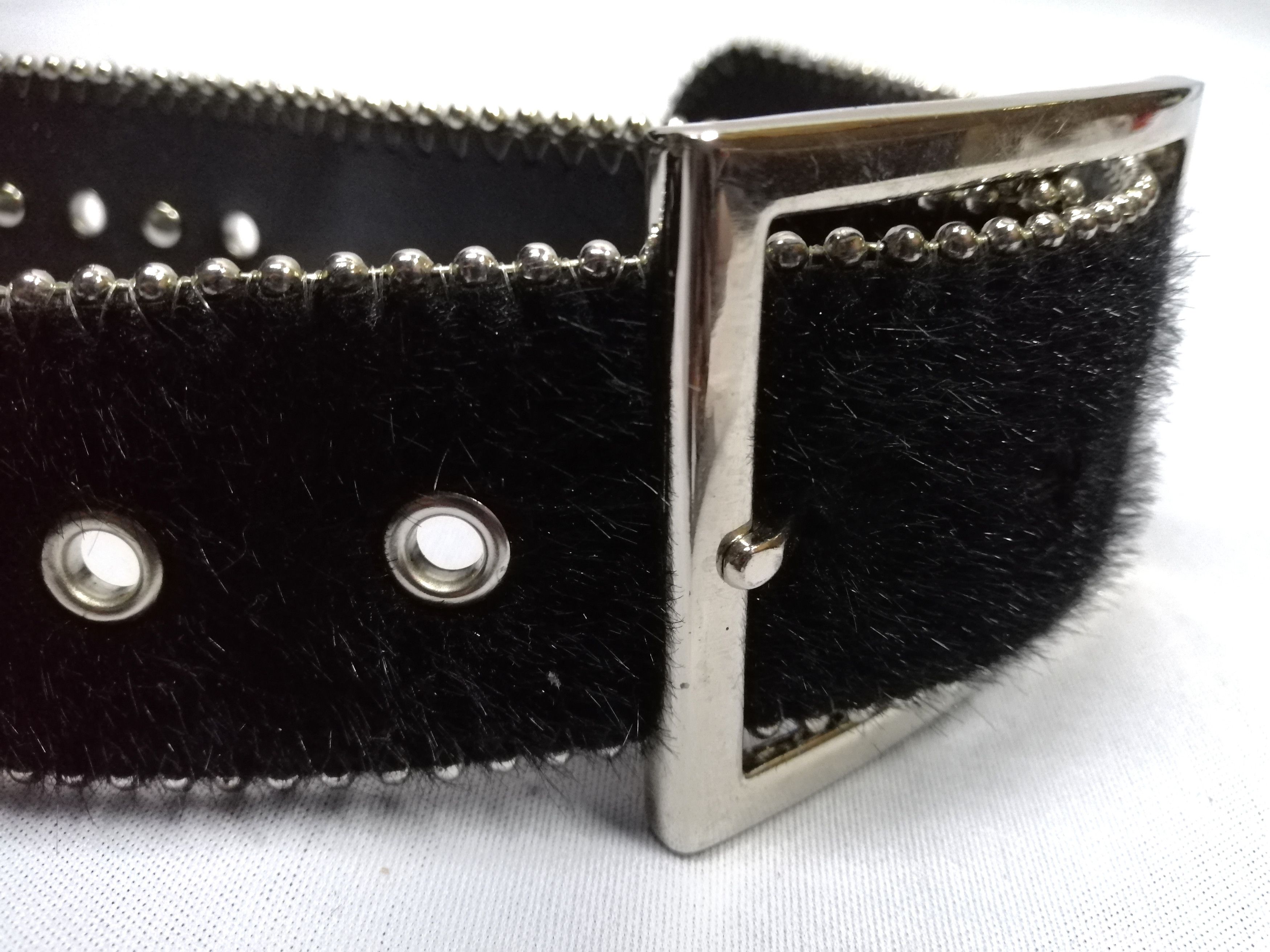 Japanese Brand Big Buckle Long Hair Black Belt Php Leather Size ONE SIZE - 4 Thumbnail
