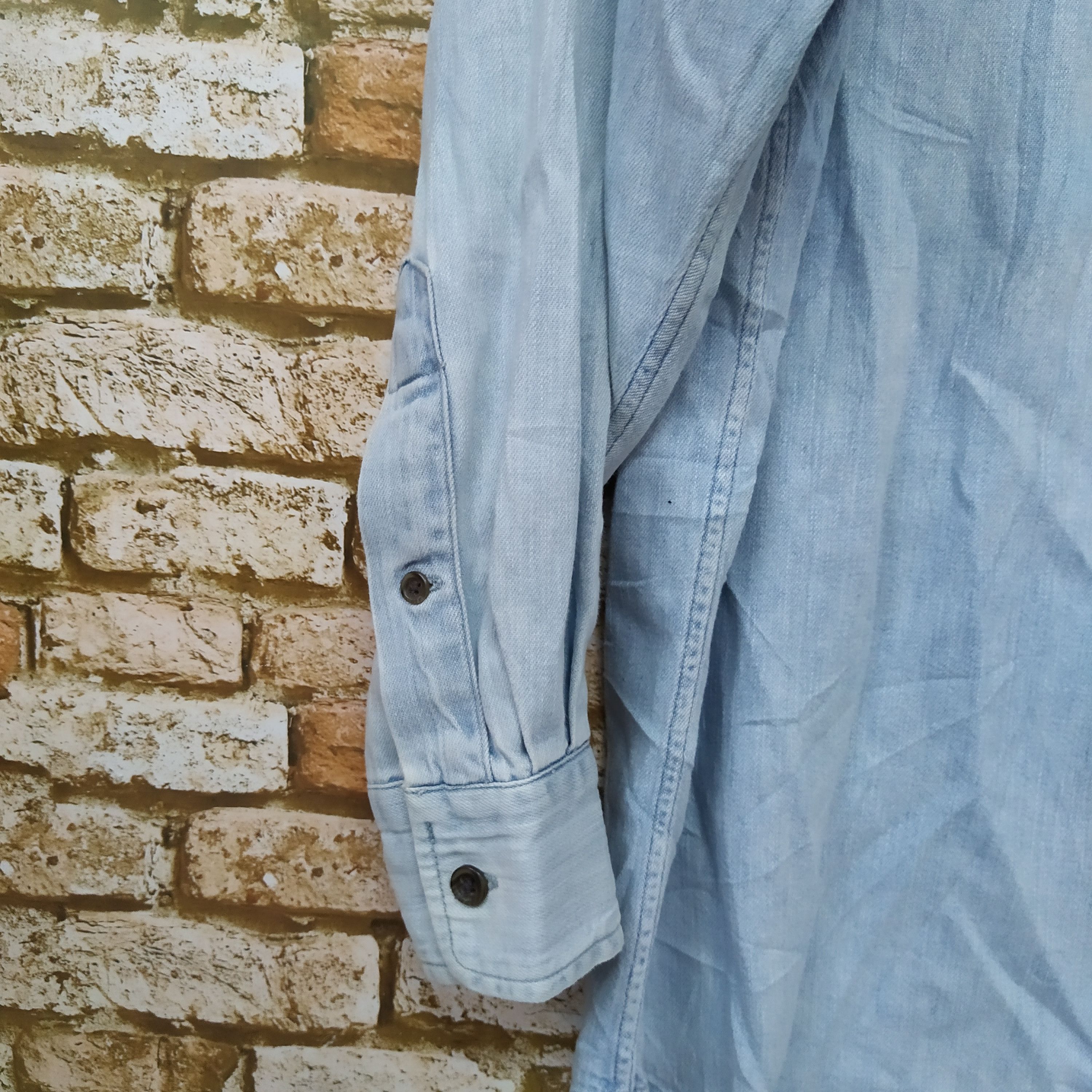 Polo Ralph Lauren × Vintage 90s POLO BEAR RALPH LAUREN SHIRT CHAMBRAY (D305) Size US L / EU 52-54 / 3 - 4 Thumbnail
