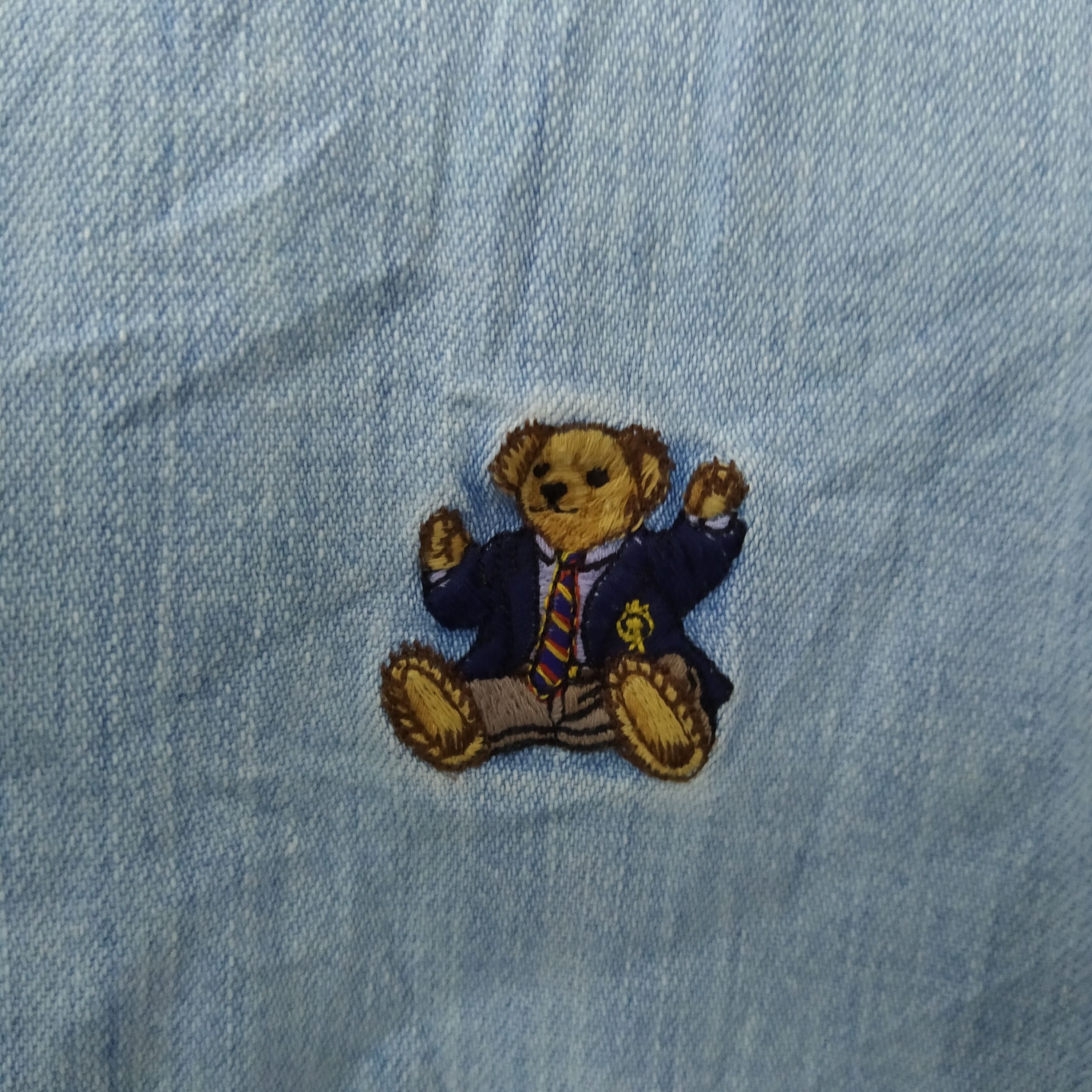Polo Ralph Lauren × Vintage 90s POLO BEAR RALPH LAUREN SHIRT CHAMBRAY (D305) Size US L / EU 52-54 / 3 - 2 Thumbnail