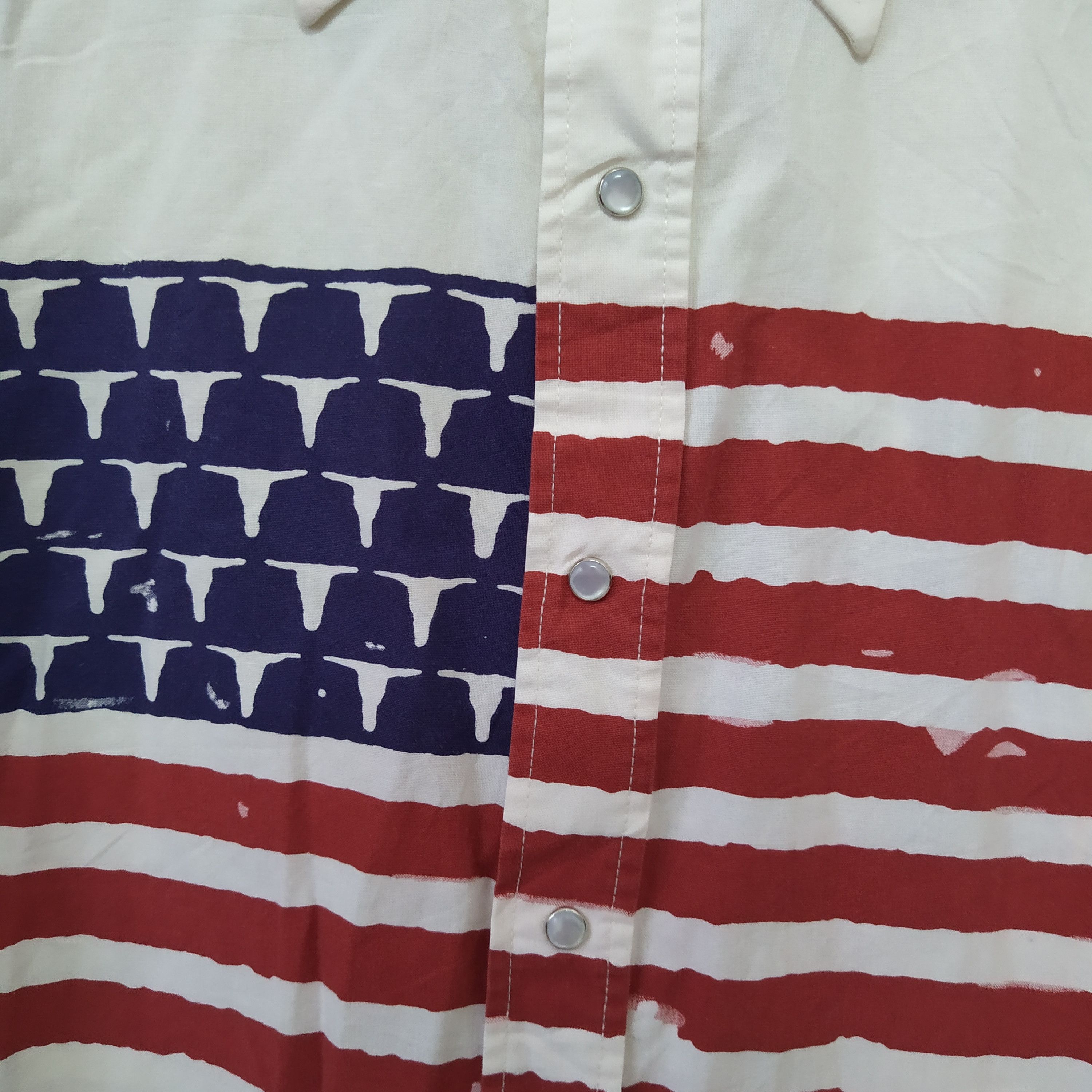 Band Tees × Panhandle Slim × Vintage VTG BROOKS & DUNN BY PANHANDLE WESTERN FLAG PEARLSNAP(D306) Size US M / EU 48-50 / 2 - 2 Thumbnail