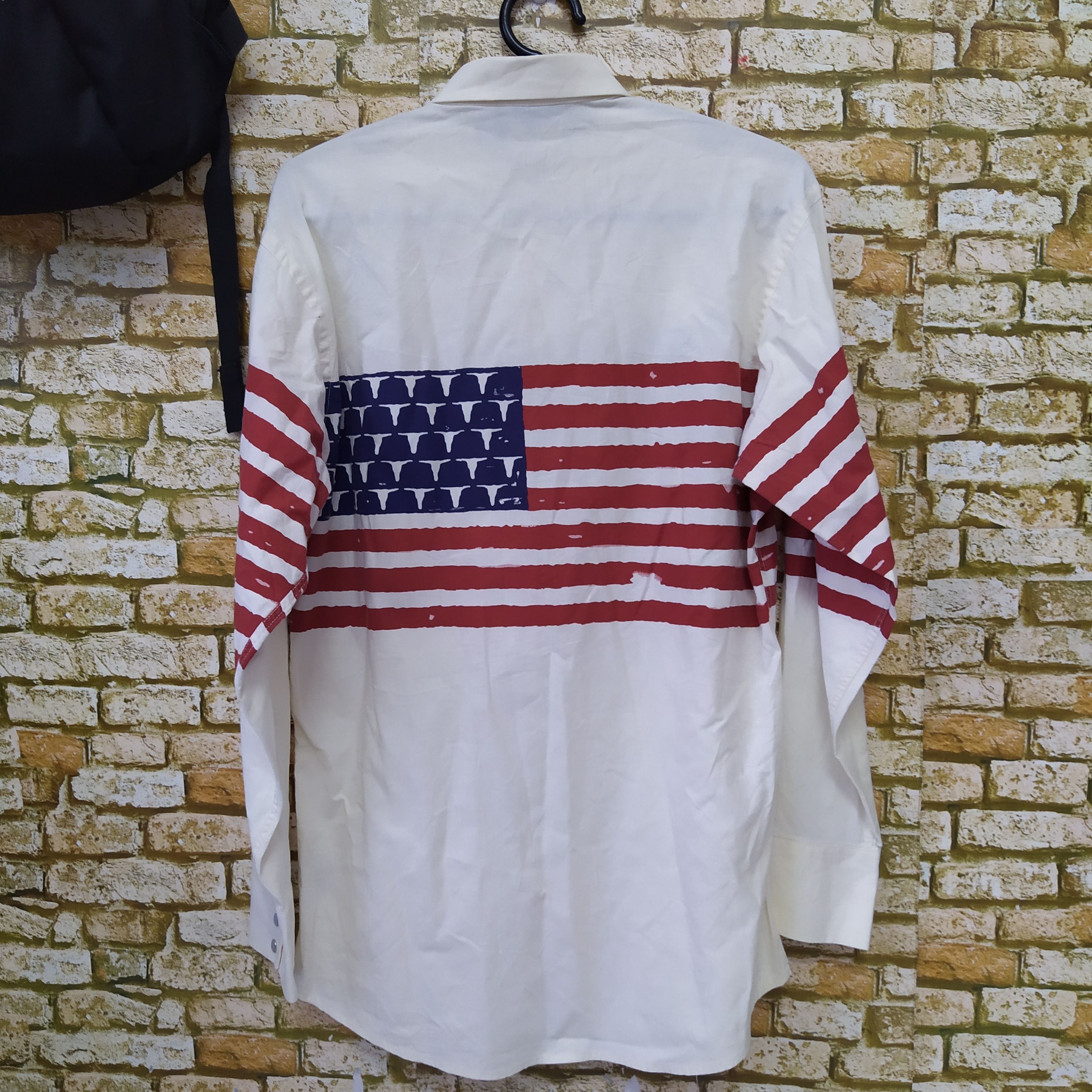 Band Tees × Panhandle Slim × Vintage VTG BROOKS & DUNN BY PANHANDLE WESTERN FLAG PEARLSNAP(D306) Size US M / EU 48-50 / 2 - 4 Thumbnail