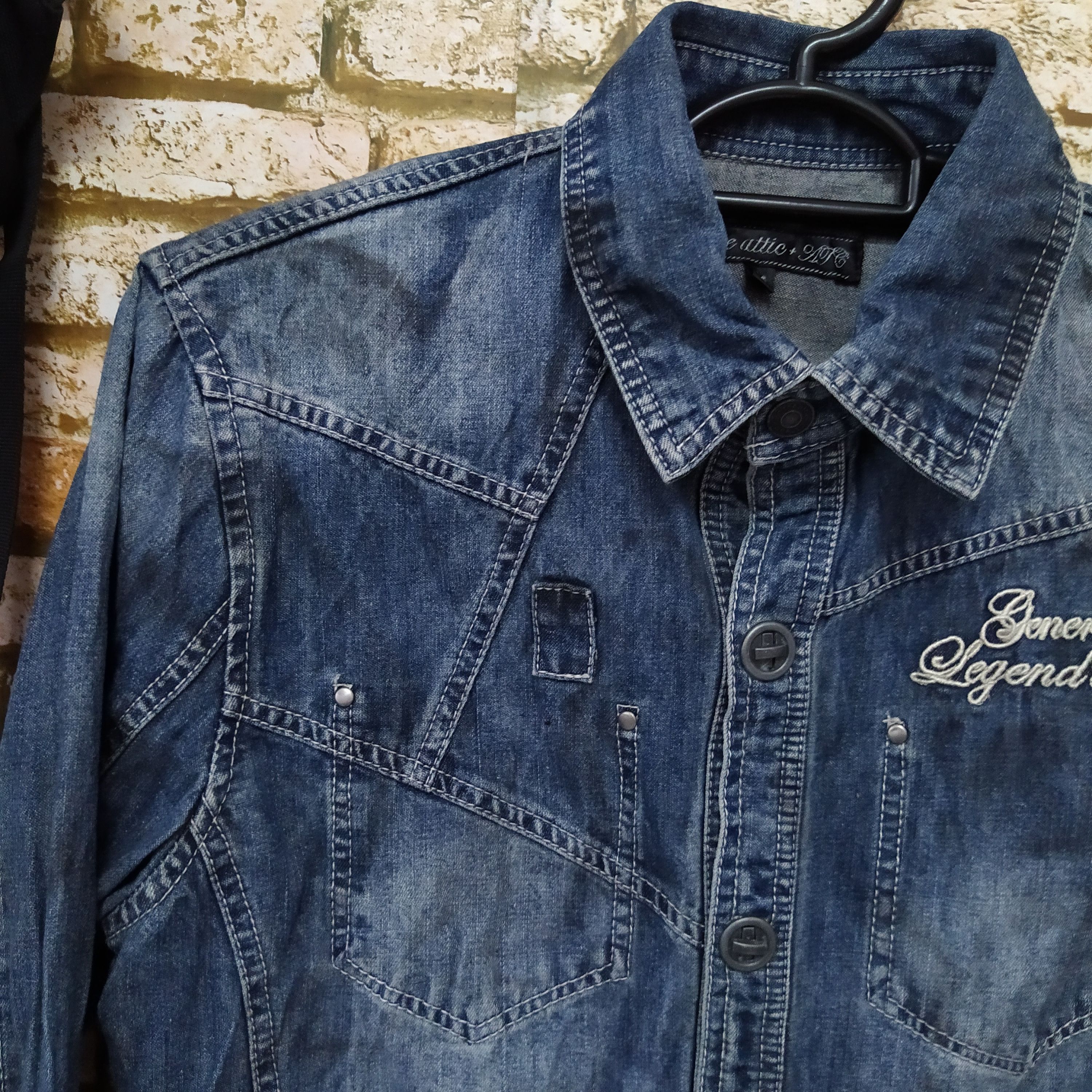 In The Attic × Japanese Brand IN THE ATTIC X AFC DENIM PUNK DENIM SHIRT (D308) Size US M / EU 48-50 / 2 - 4 Thumbnail