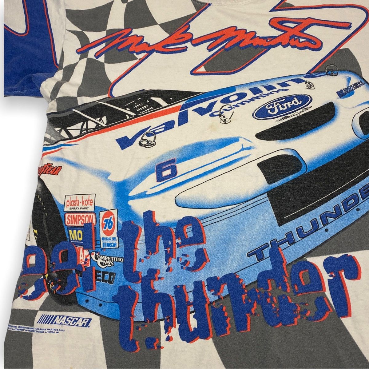 NASCAR × Vintage 90s NASCAR Mark Martin AOP Tee Size US XL / EU 56 / 4 - 4 Thumbnail