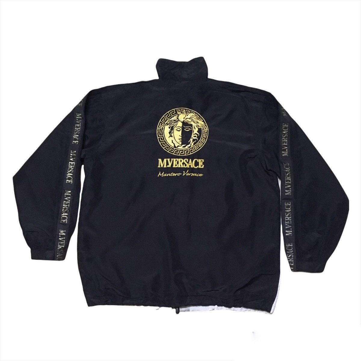 Vintage Gianni Versace Jeans Couture Jacket Big Logo Embroidery Hidden  Hoodie