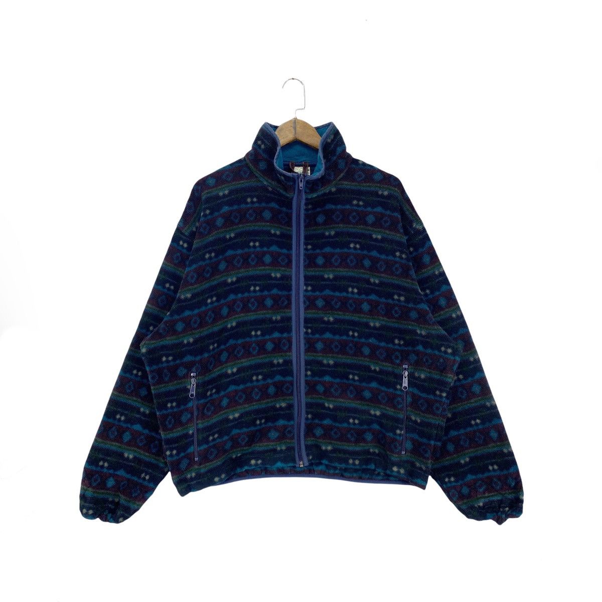 Vintage LL Bean Fleece Native Motive Zipper Jacket