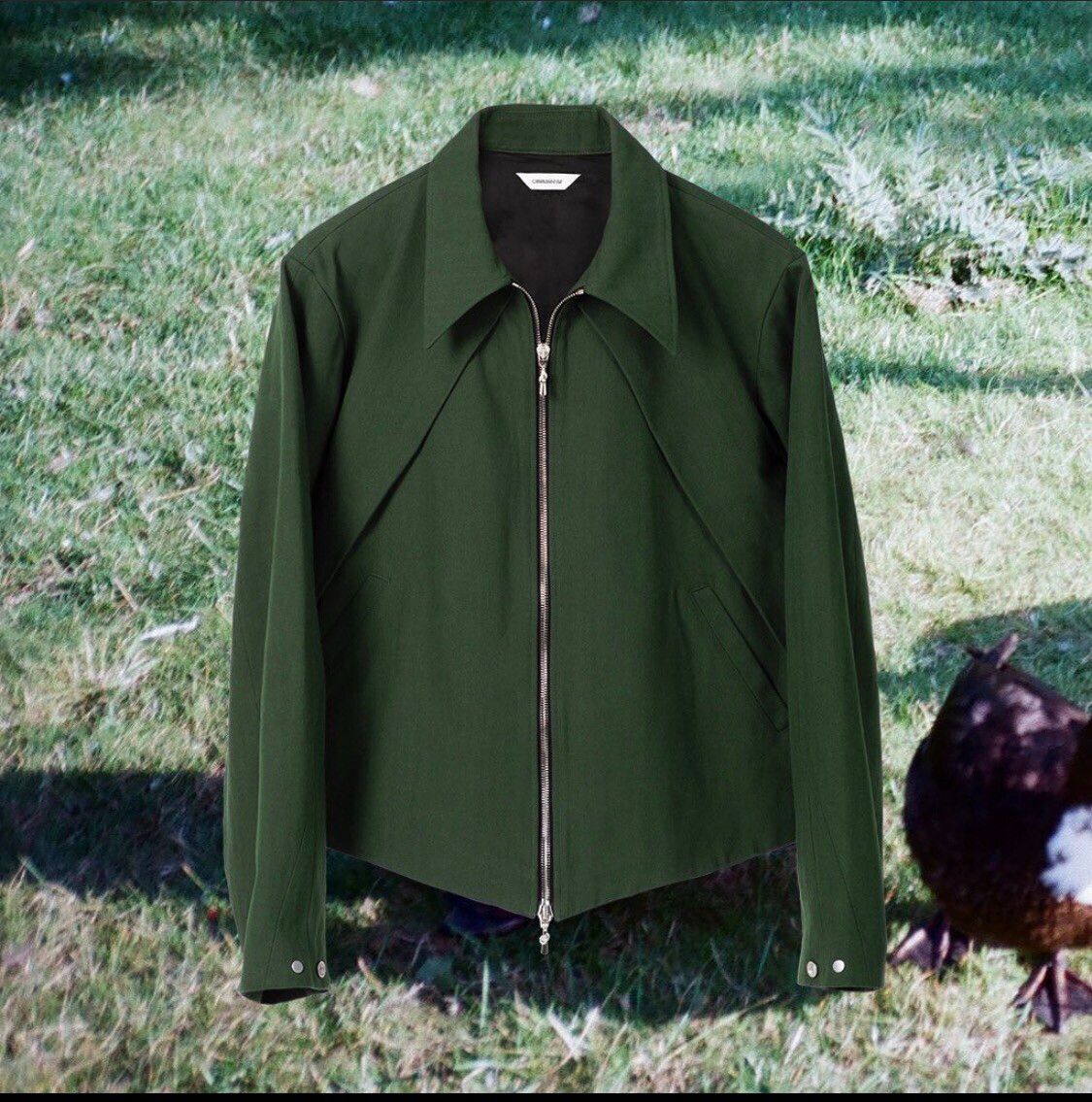 CMMAWEAR Green Crescent Cut Tailored Work Jacket | Grailed