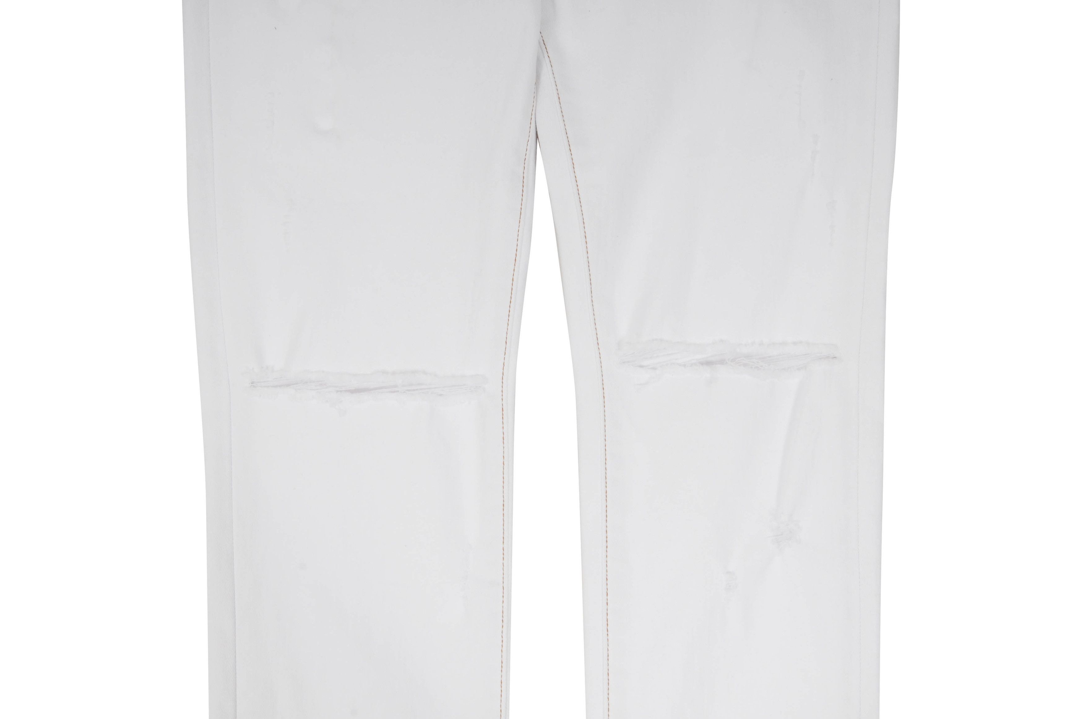 Amiri Knee Slashed Distressed White Stretch Denim Jeans Size US 32 / EU 48 - 4 Thumbnail