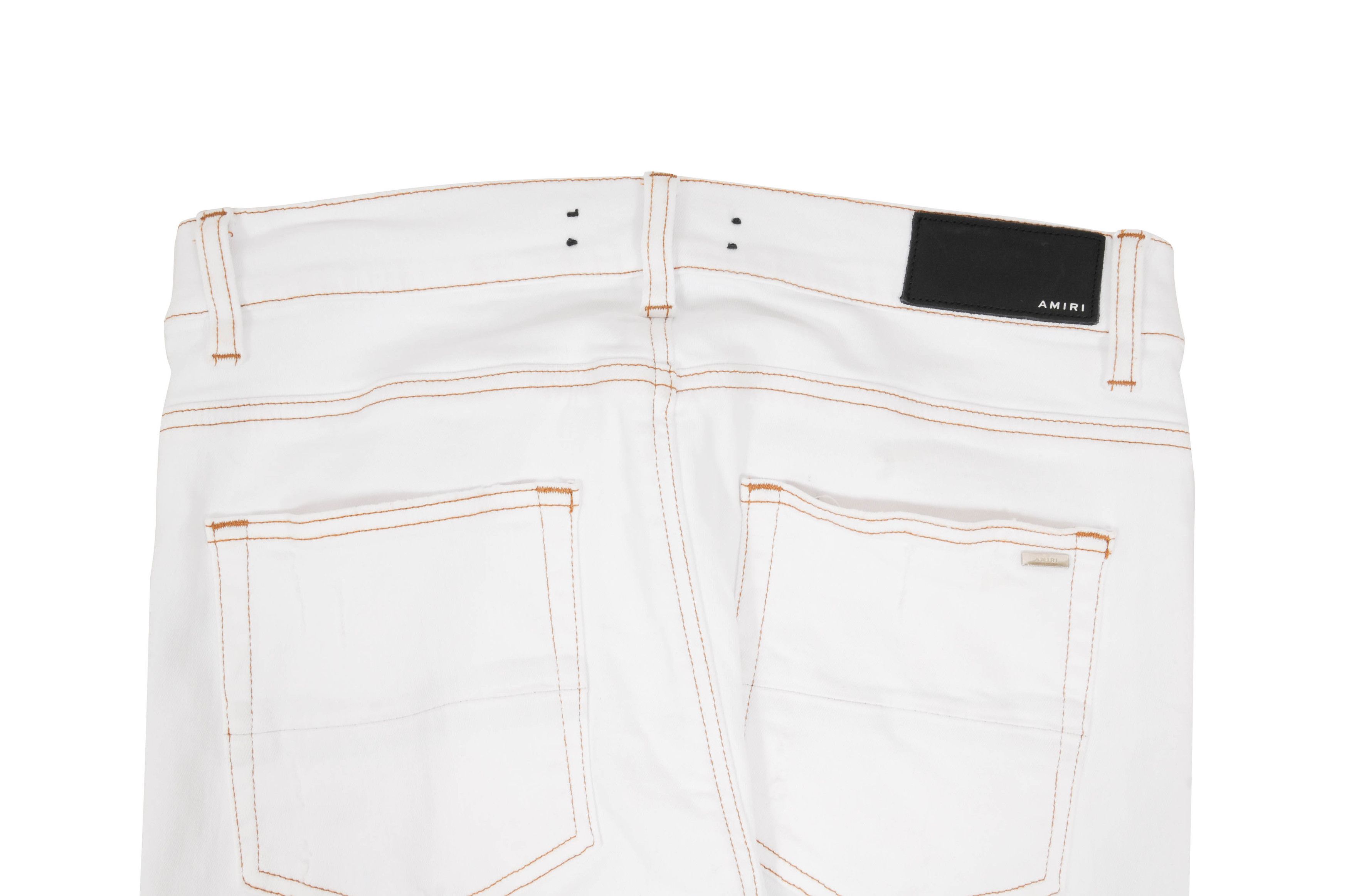 Amiri Knee Slashed Distressed White Stretch Denim Jeans Size US 32 / EU 48 - 11 Thumbnail