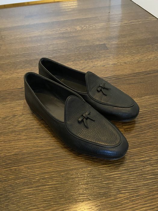 Rubinacci Mariano Rubinacci Black Deer Leather Marphy Loafers | Grailed