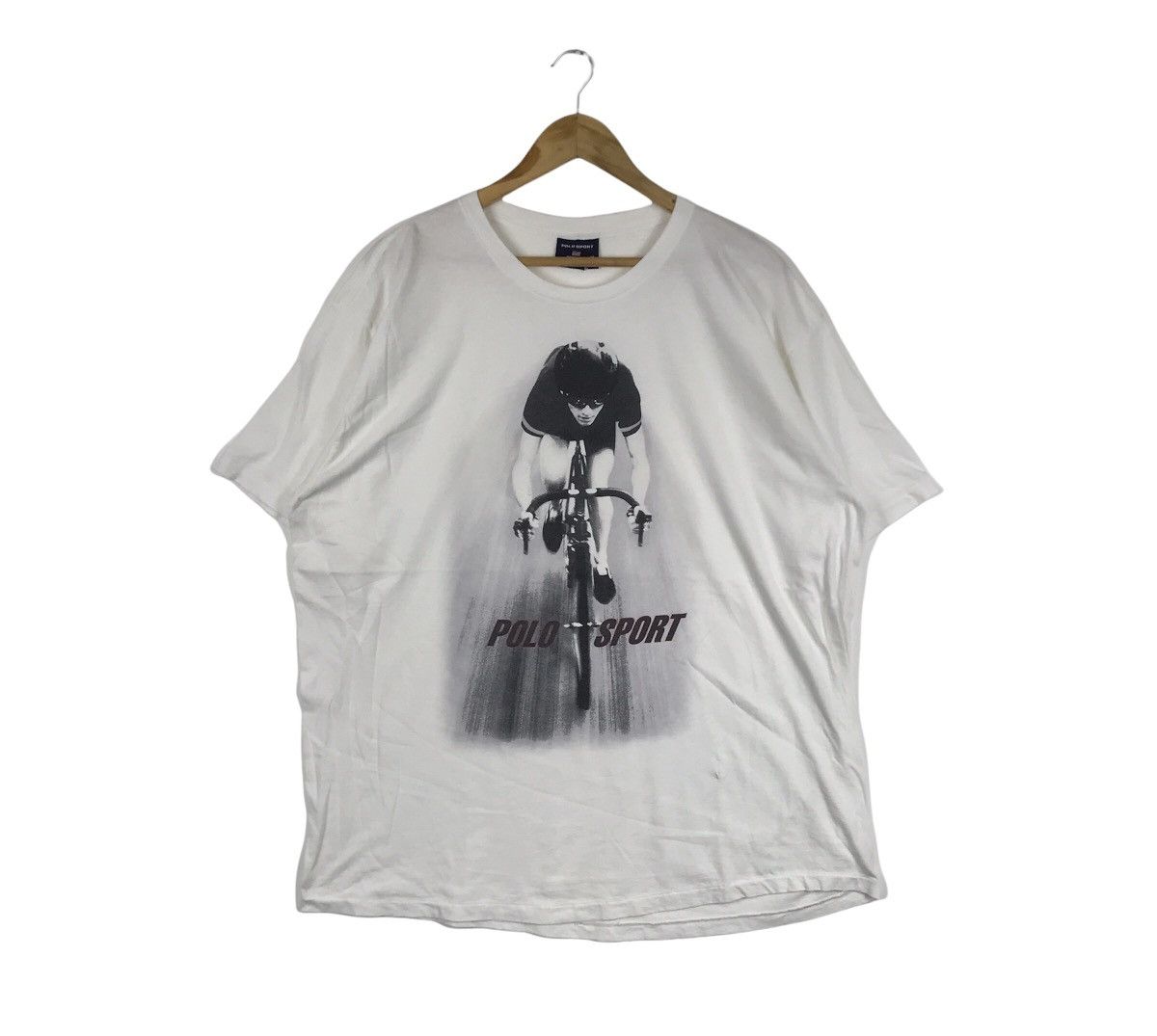 Vintage Polo Sport Ralph Lauren Men Cycling Made in Usa Tee