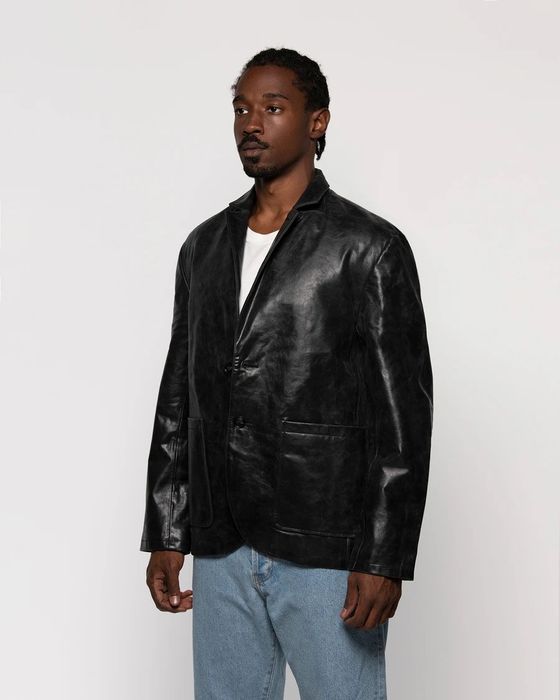 Stussy leather 2025 sport coat