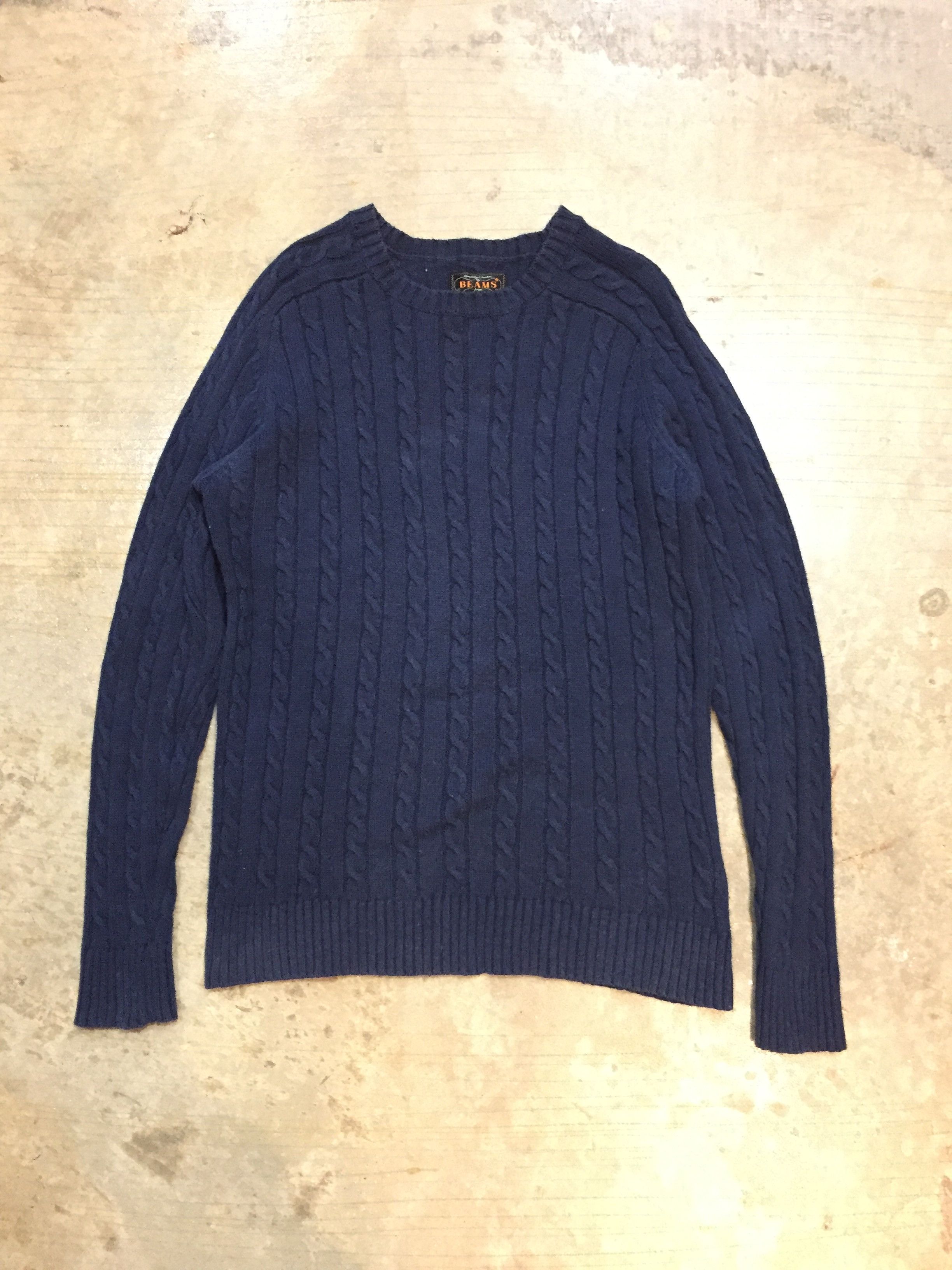 Beams Plus × Japanese Brand Beams + Plus blue cable knit Size US M / EU 48-50 / 2 - 2 Thumbnail