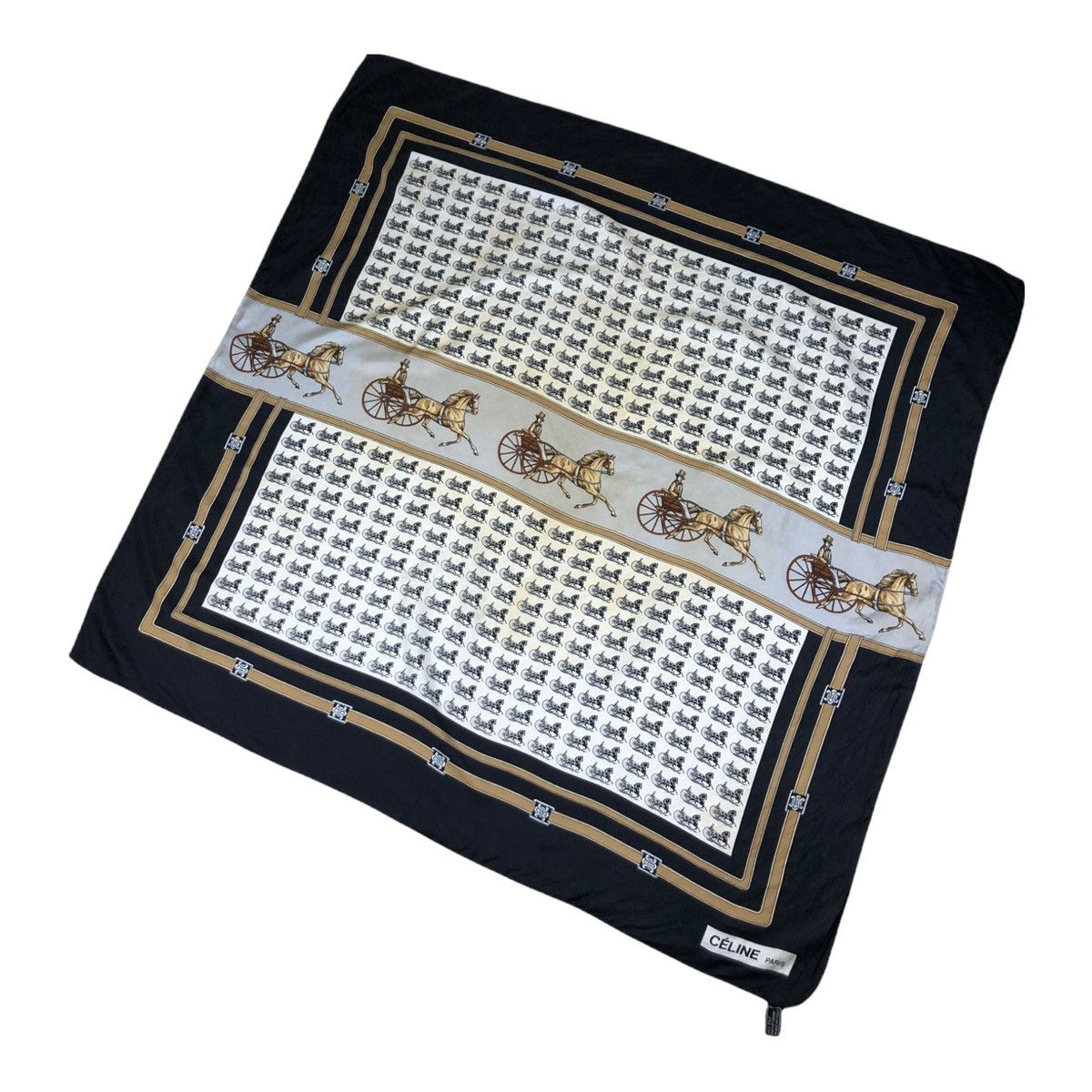 1990s Celine Large Silk Scarf