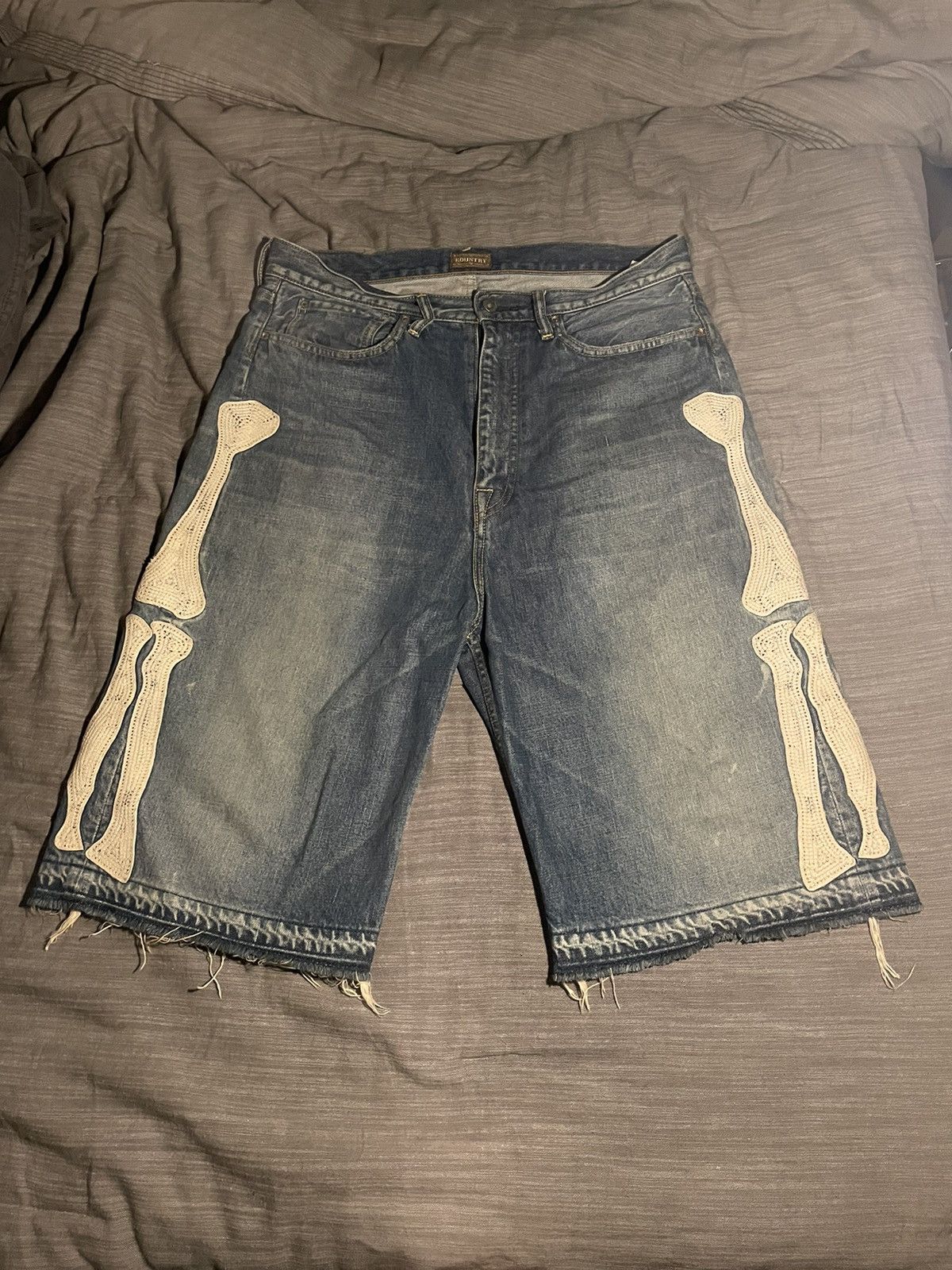 Kapital Kapital Skeleton Denim Shorts | Grailed