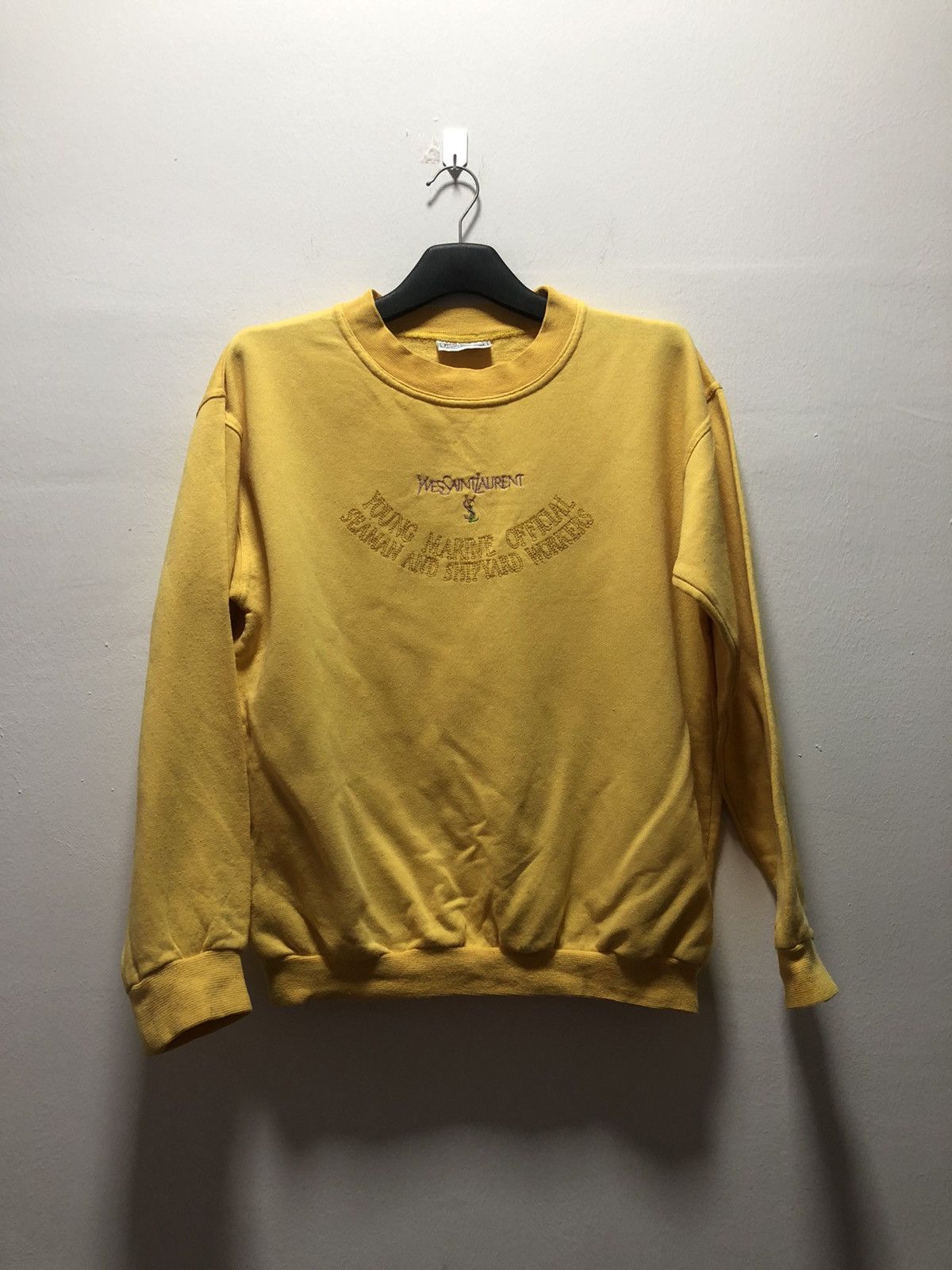 Yves Saint Laurent Vintage YVES SAINT LAUREN Sweatshirt Yellow Size US M / EU 48-50 / 2 - 1 Thumbnail