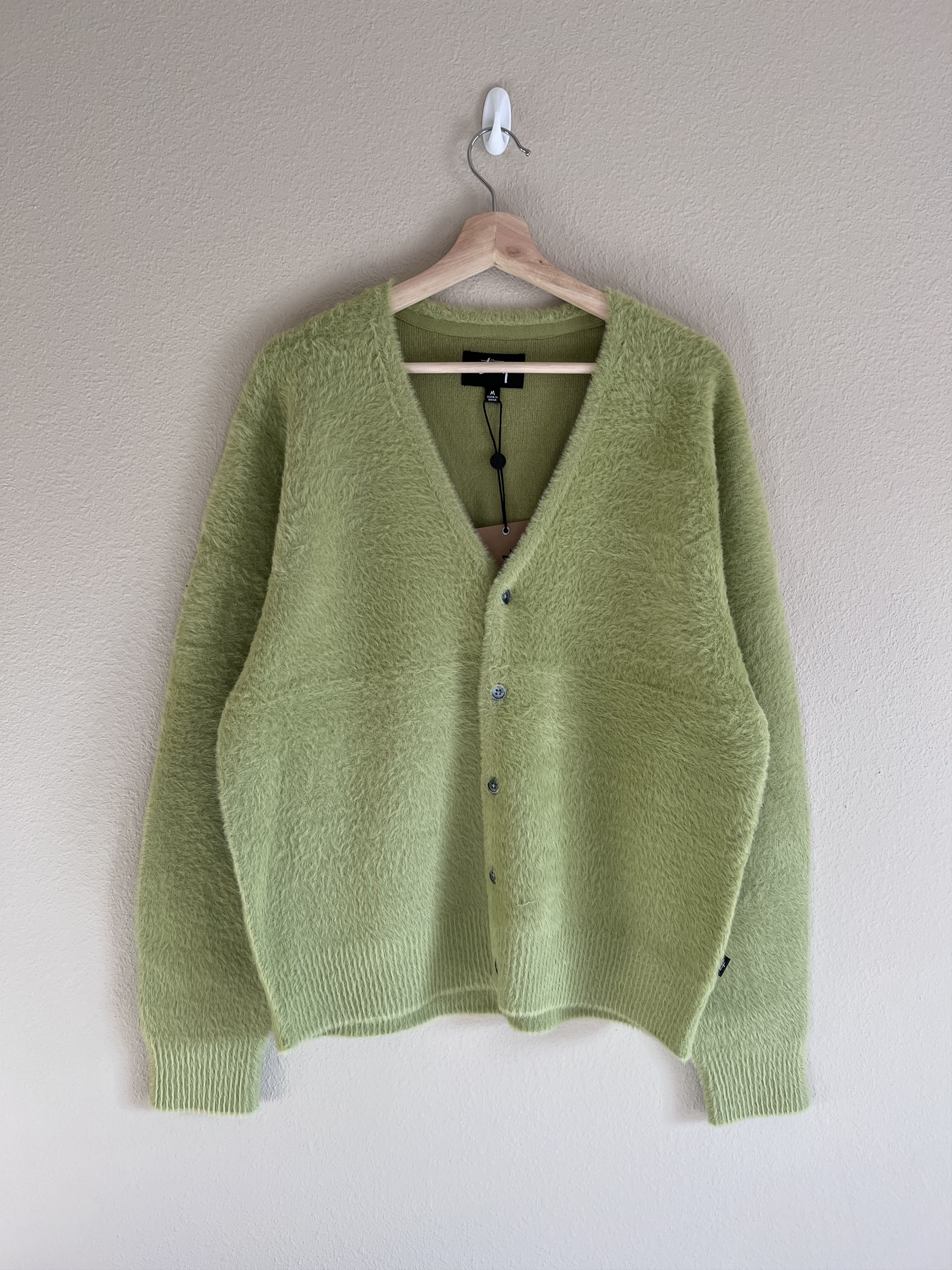 STUSSY SHAGGY CARDIGAN LIME-