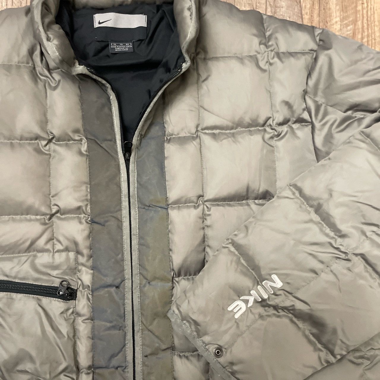 Nike × Vintage Olive Green Vintage Y2K Nike Quilted Puffer Size US XL / EU 56 / 4 - 3 Thumbnail