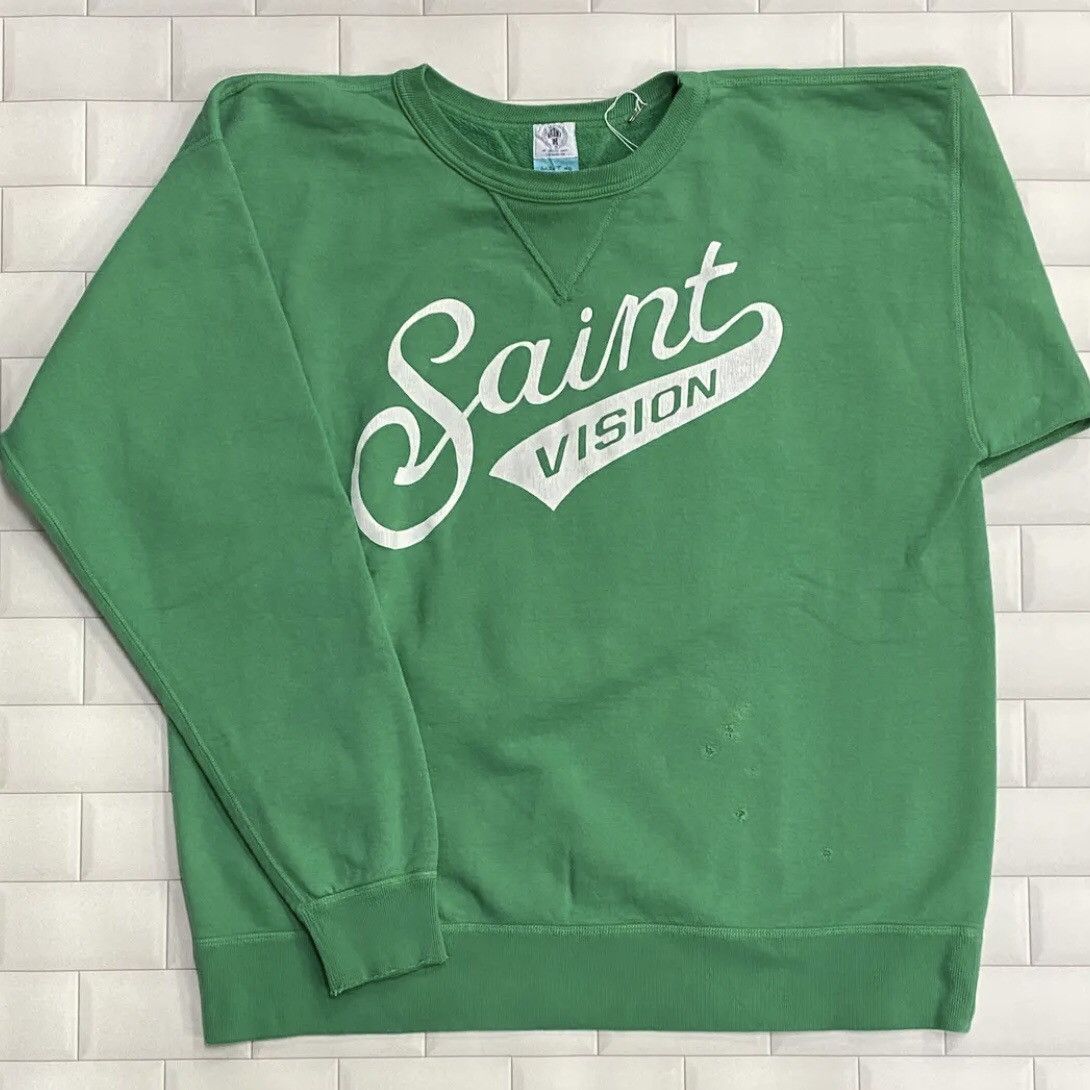 image of Cali Thornhill Dewitt x Readymade Saint Michael Vision Sweatshirt in Green, Men's (Size Large)