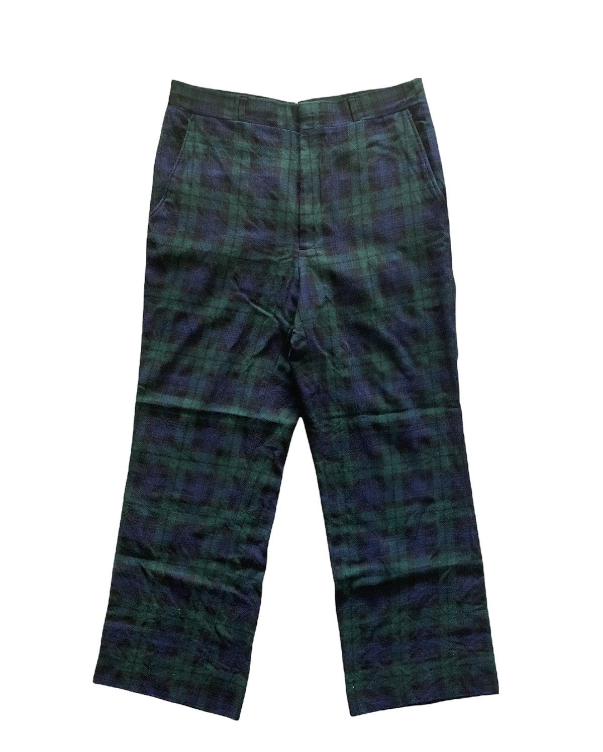 Vintage Vintage 70s green checkered tartan wool pants Size US 31 - 1 Thumbnail