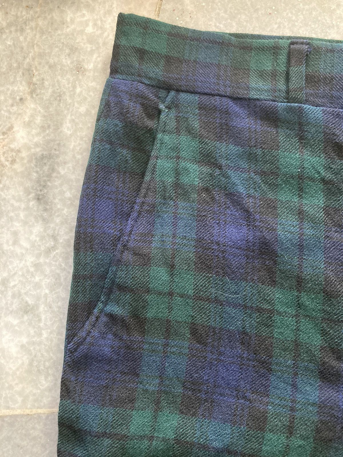 Vintage Vintage 70s green checkered tartan wool pants Size US 31 - 6 Thumbnail