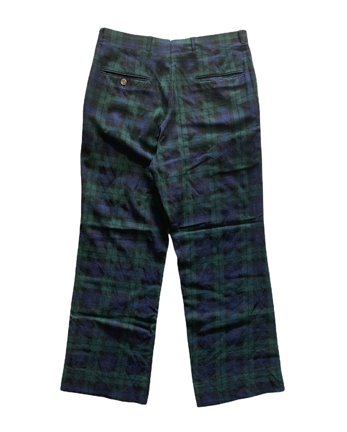 Vintage Vintage 70s green checkered tartan wool pants Size US 31 - 2 Thumbnail