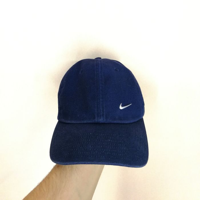 Nike Vintage Nike Baseball Cap Double Swoosh Hat Navy Blue | Grailed