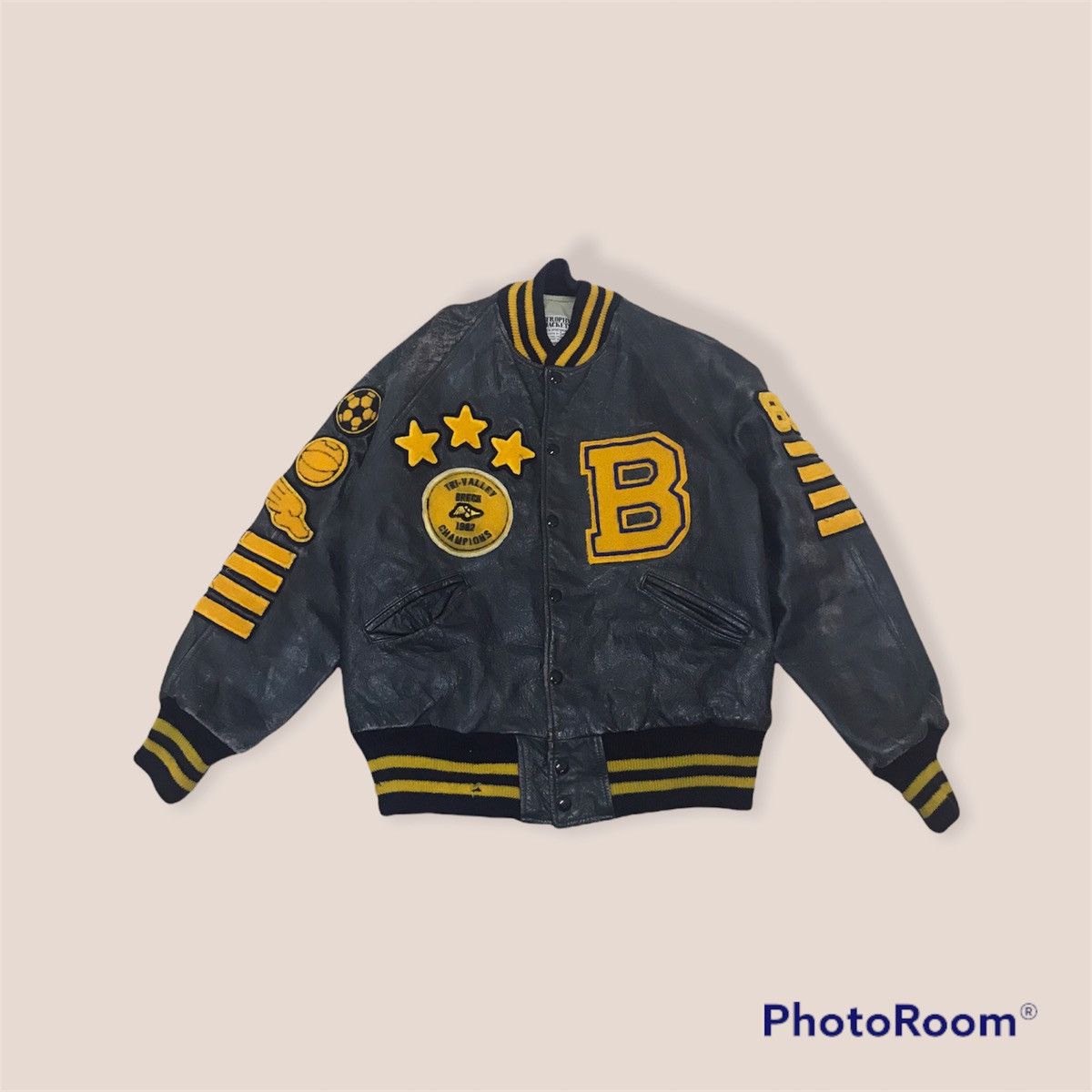 Vintage Vintage varsity Trophy Jacket Meca Sportwear Leather Grailed