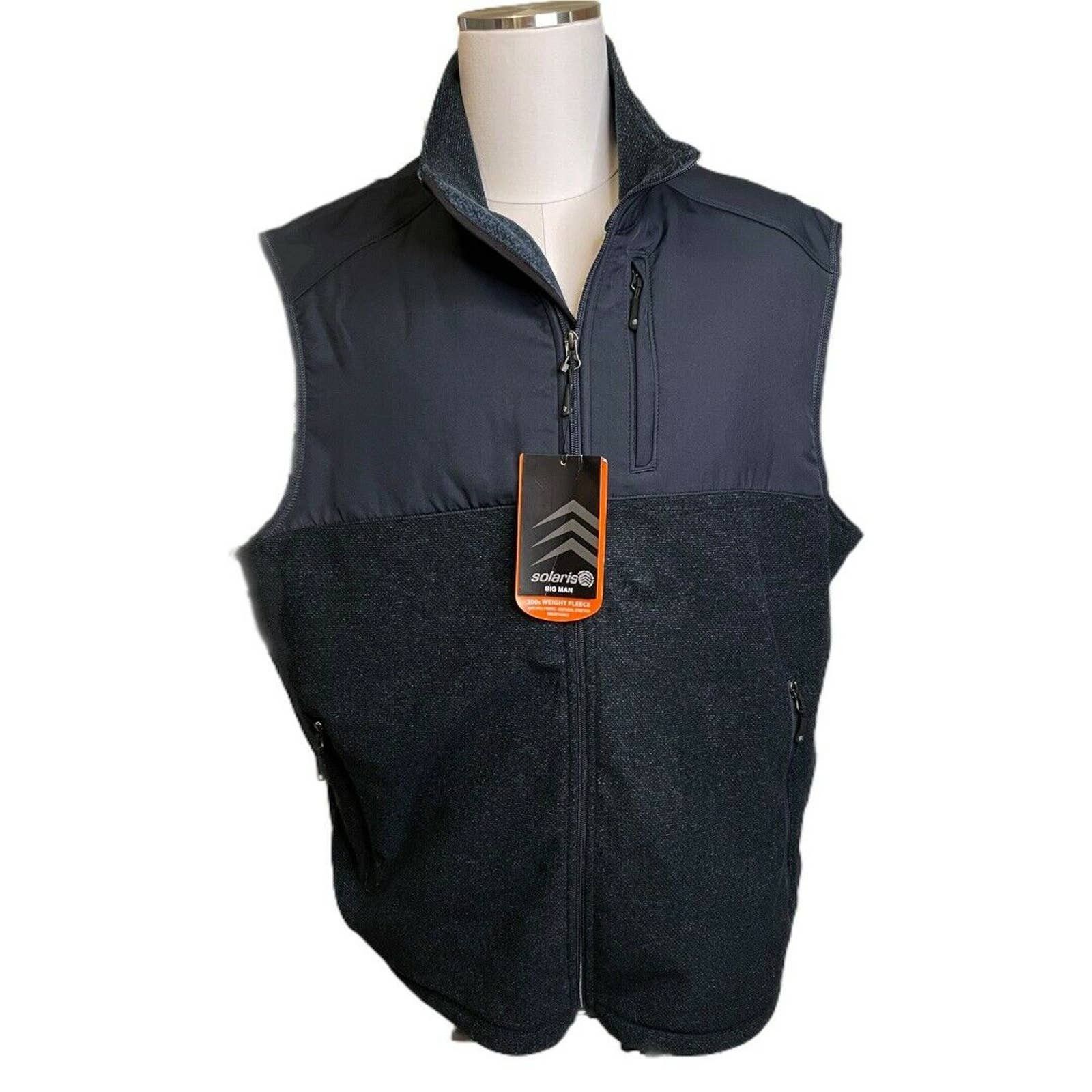 Solaris Solaris Big Tall 2XB 200s Weight Blue Fleece Zip Vest Grailed