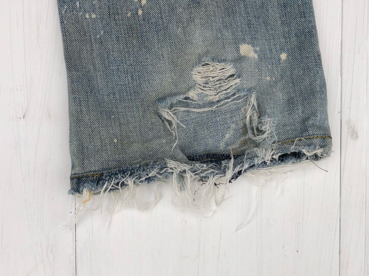 Japanese Melrose Bleached Distressed Flare Jeans
