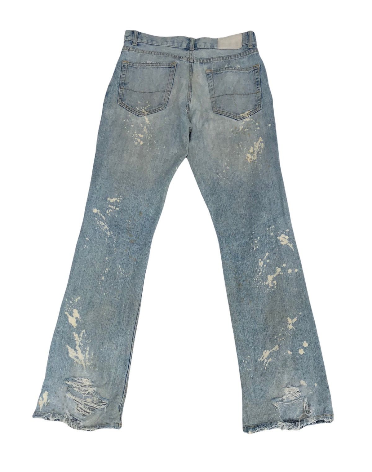 Japanese Melrose Bleached Distressed Flare Jeans