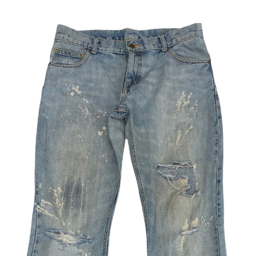 Japanese Melrose Bleached Distressed Flare Jeans